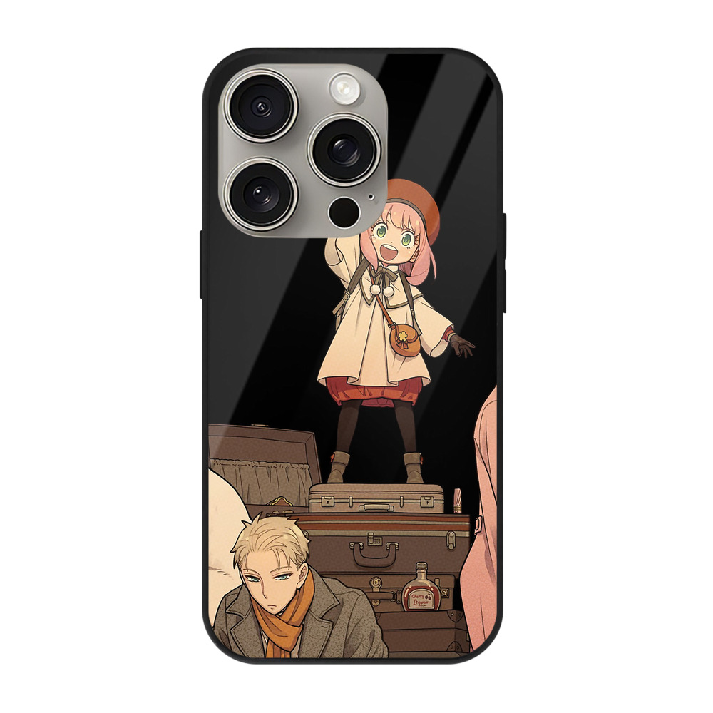 （画像用） SPY×FAMILY间谍家家酒 【iPhone15Pro対応】スマホケース 耐衝撃＆黄変防止 背面ガラス