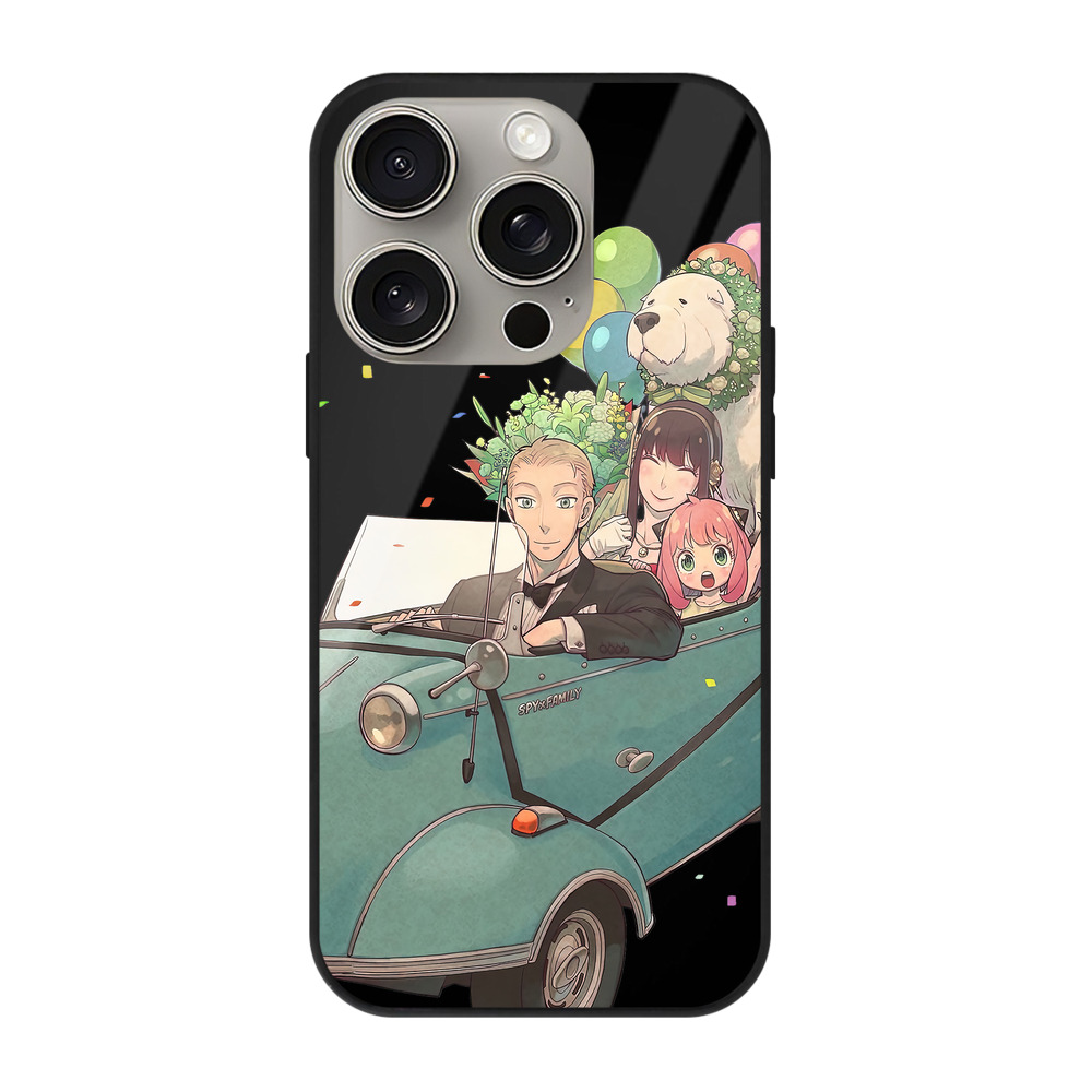 （画像用） SPY×FAMILY间谍家家酒 【iPhone15Pro対応】スマホケース 耐衝撃＆黄変防止 背面ガラス
