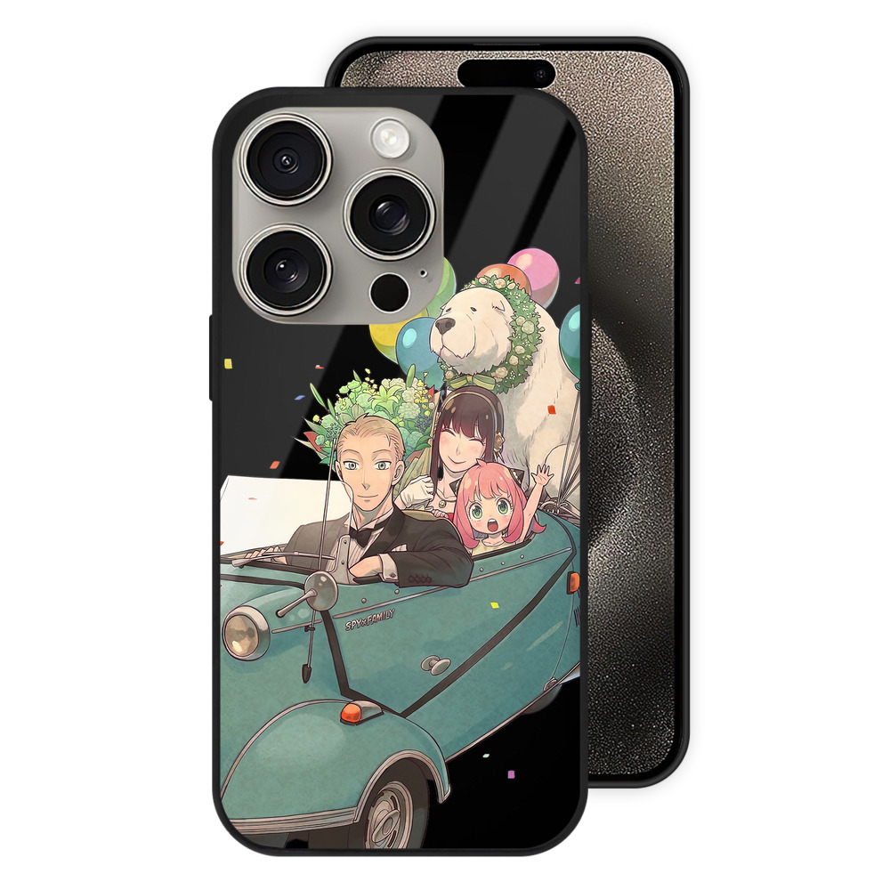 （画像用） SPY×FAMILY间谍家家酒 【iPhone15Pro対応】スマホケース 耐衝撃＆黄変防止 背面ガラス