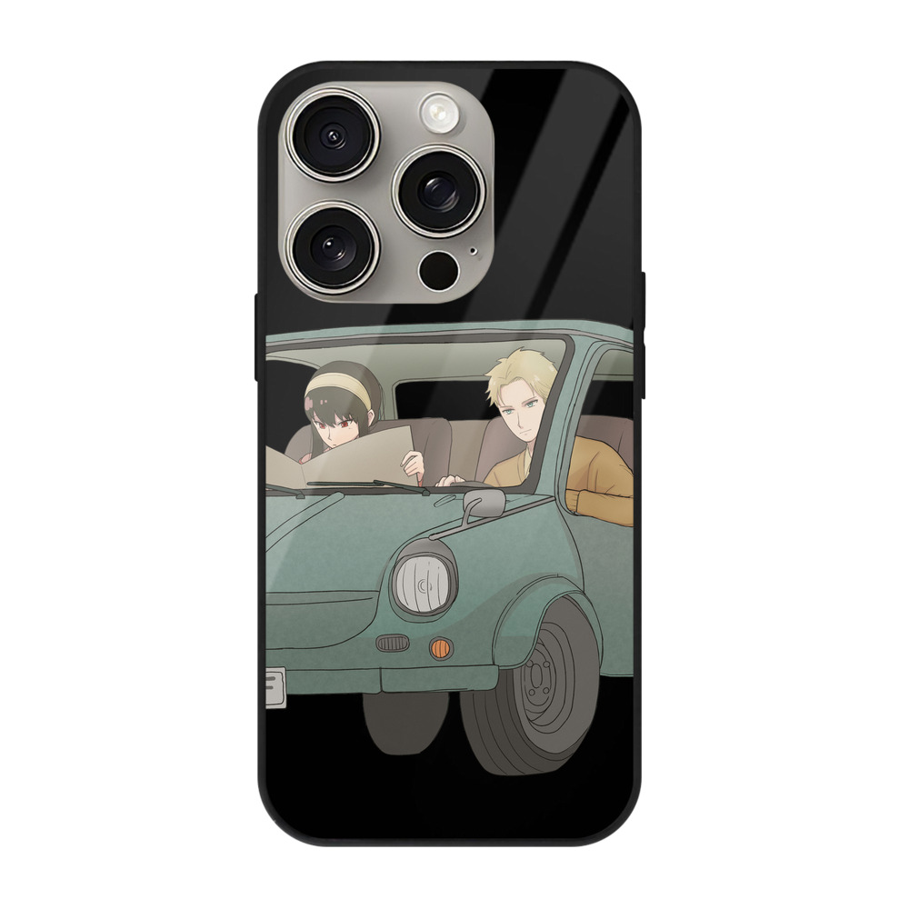 （画像用） SPY×FAMILY间谍家家酒 【iPhone15Pro対応】スマホケース 耐衝撃＆黄変防止 背面ガラス