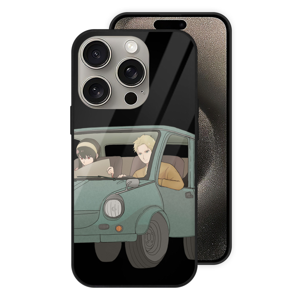 （画像用） SPY×FAMILY间谍家家酒 【iPhone15Pro対応】スマホケース 耐衝撃＆黄変防止 背面ガラス