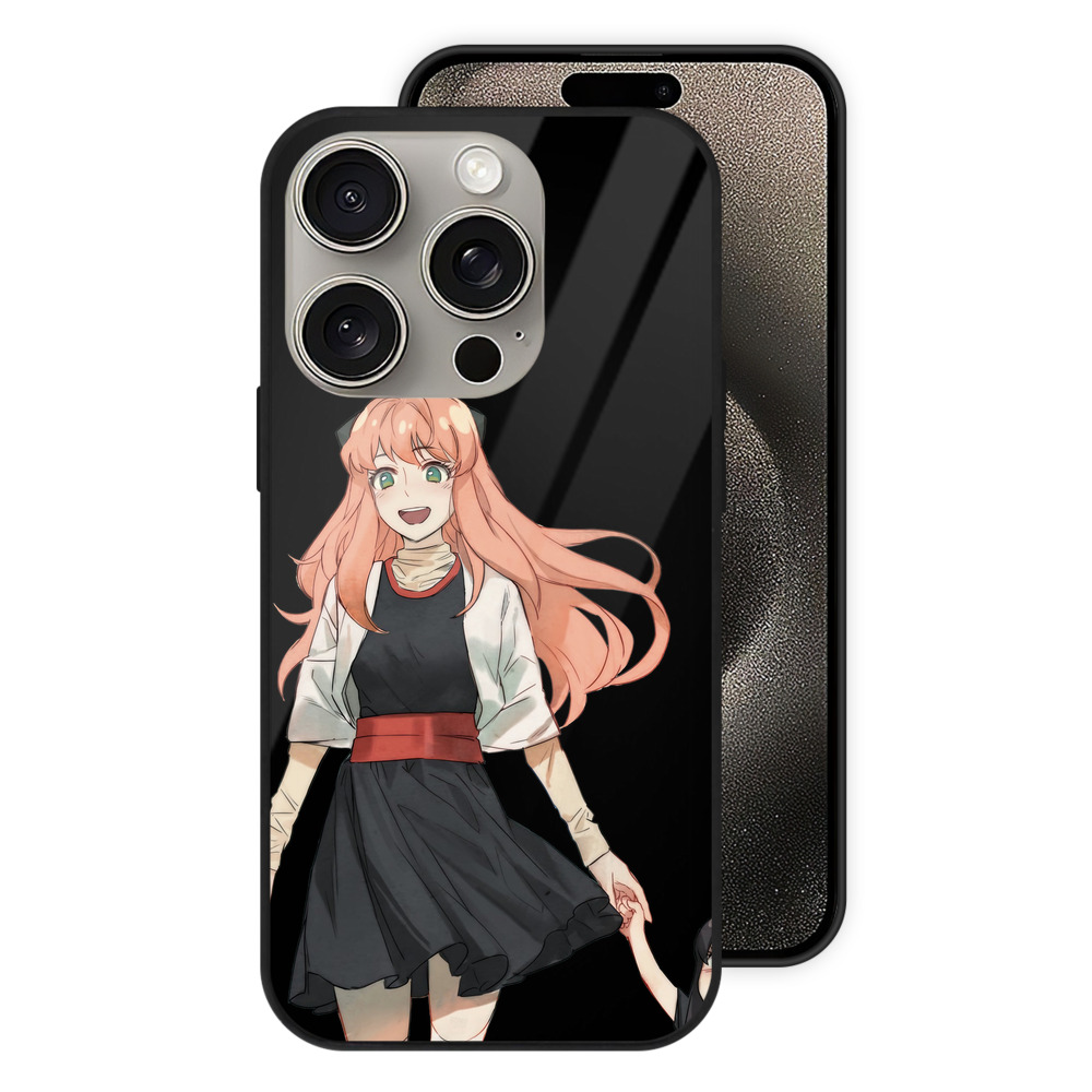 （画像用） SPY×FAMILY间谍家家酒 【iPhone15Pro対応】スマホケース 耐衝撃＆黄変防止 背面ガラス