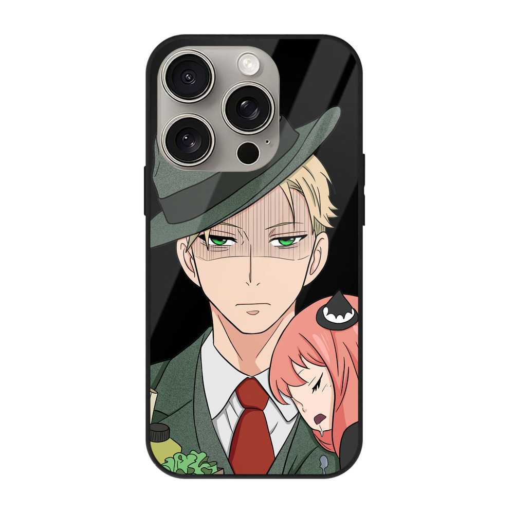 （画像用） SPY×FAMILY间谍家家酒 【iPhone15Pro対応】スマホケース 耐衝撃＆黄変防止 背面ガラス