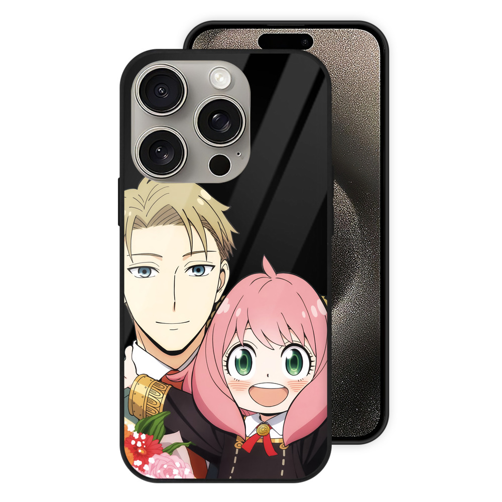 （画像用） SPY×FAMILY间谍家家酒 【iPhone15Pro対応】スマホケース 耐衝撃＆黄変防止 背面ガラス