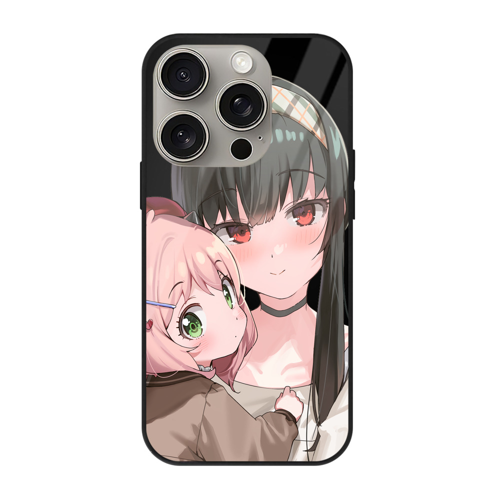 （画像用） SPY×FAMILY间谍家家酒 【iPhone15Pro対応】スマホケース 耐衝撃＆黄変防止 背面ガラス