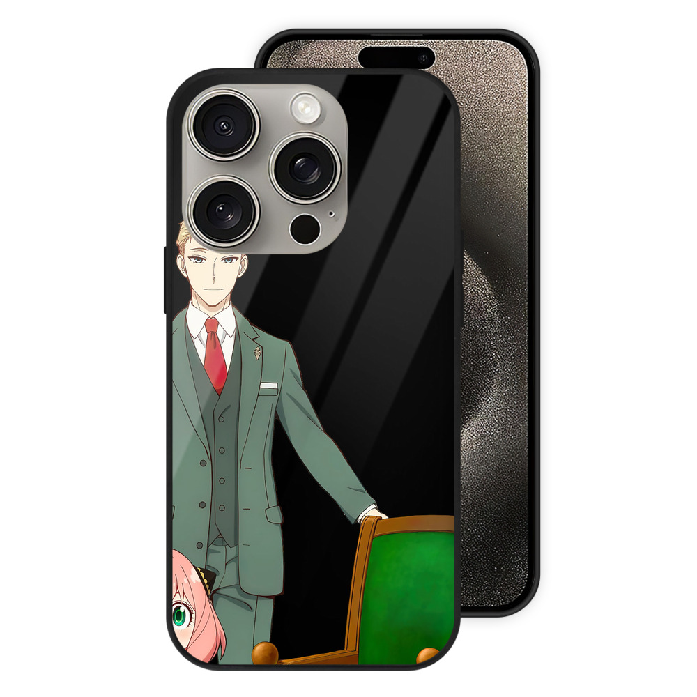 （画像用） SPY×FAMILY间谍家家酒 【iPhone15Pro対応】スマホケース 耐衝撃＆黄変防止 背面ガラス