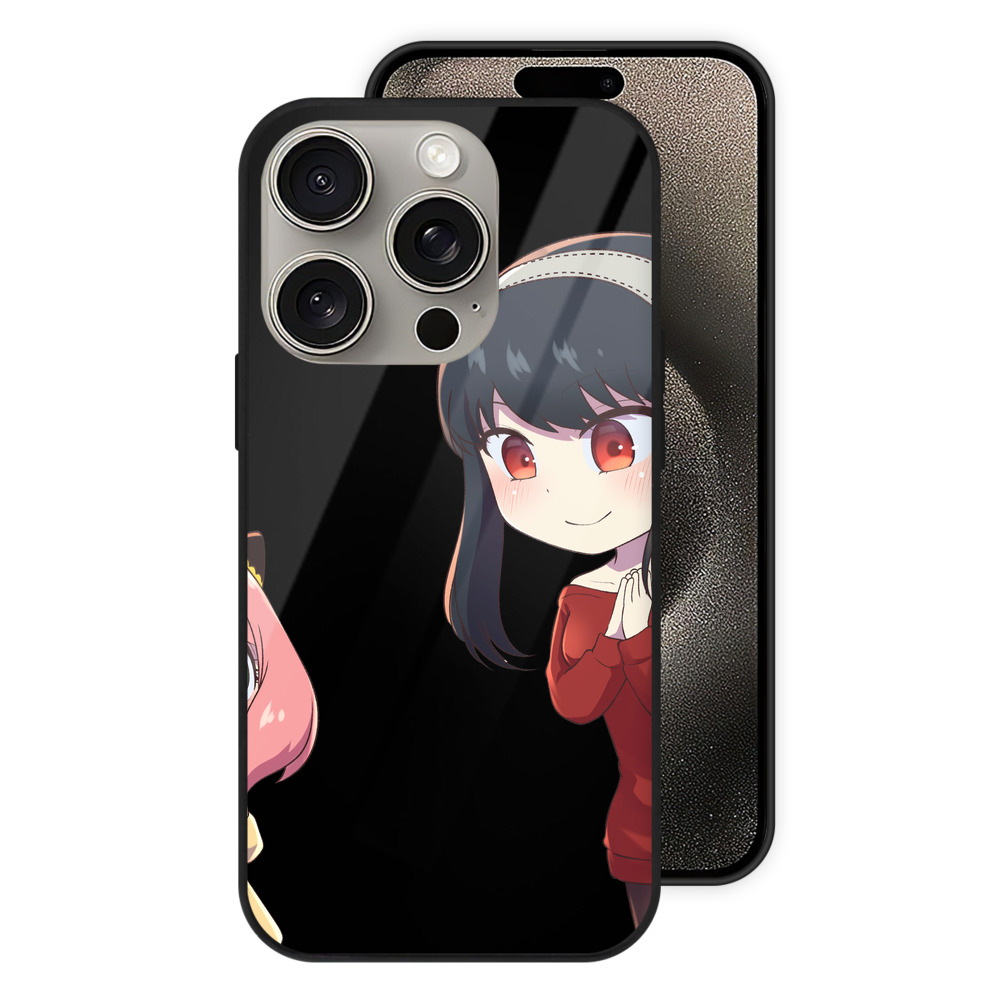 （画像用） SPY×FAMILY间谍家家酒 【iPhone15Pro対応】スマホケース 耐衝撃＆黄変防止 背面ガラス