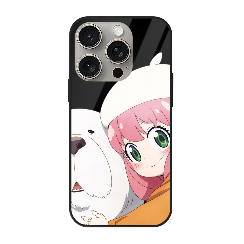 （画像用） SPY×FAMILY间谍家家酒 【iPhone15Pro対応】スマホケース 耐衝撃＆黄変防止 背面ガラス