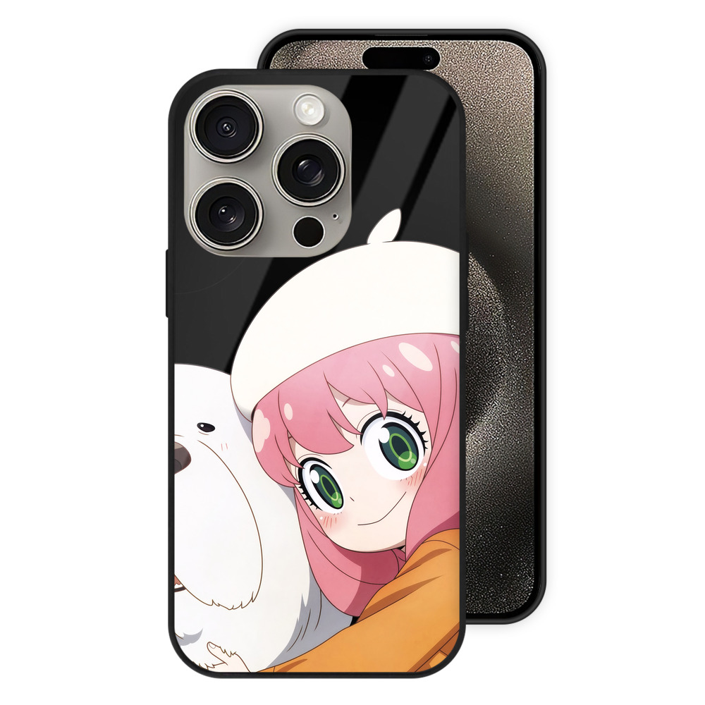 （画像用） SPY×FAMILY间谍家家酒 【iPhone15Pro対応】スマホケース 耐衝撃＆黄変防止 背面ガラス