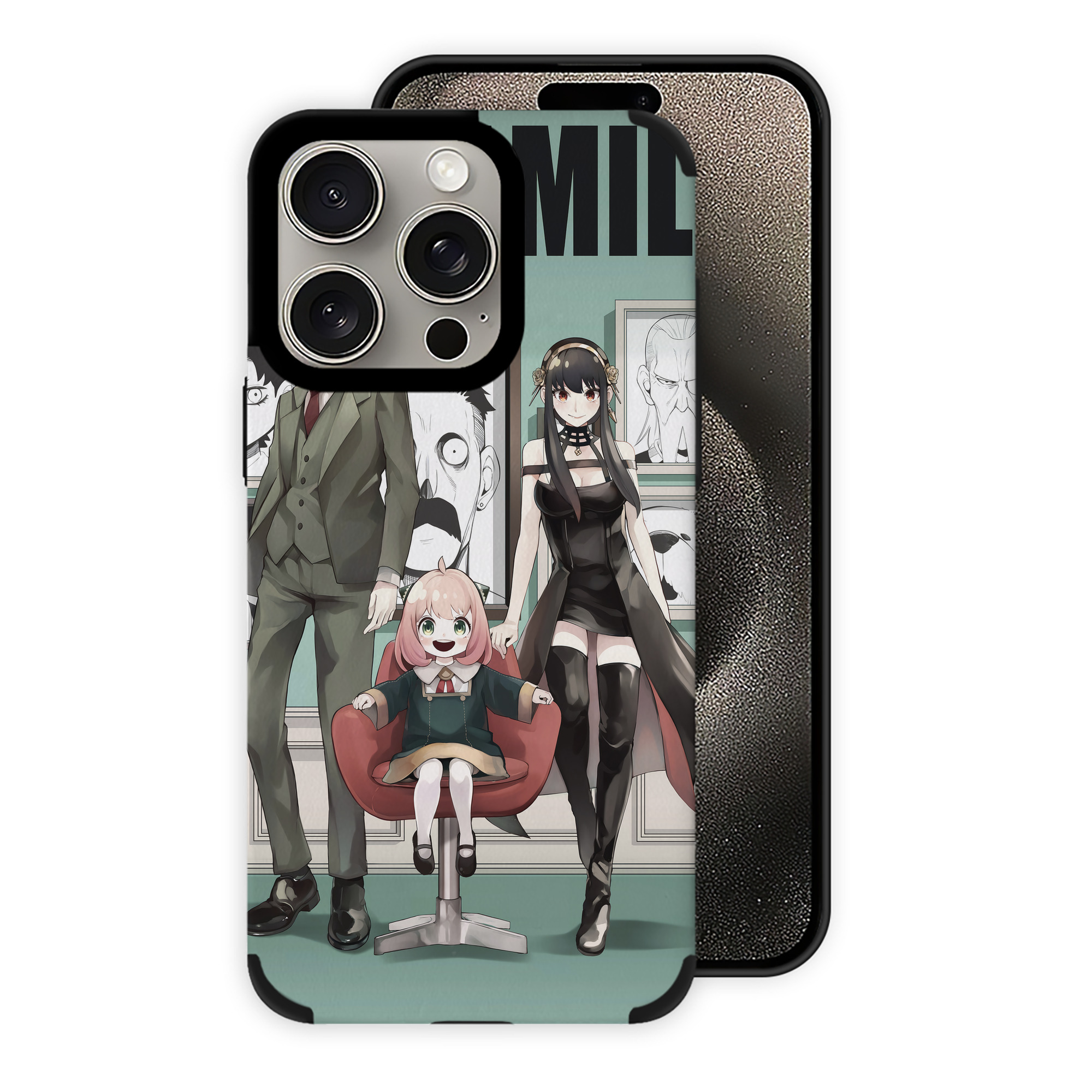 （画像用） SPY×FAMILY间谍家家酒 【iPhone15ProMax対応】 PUレザー スマホケース 耐衝撃＆黄変防止