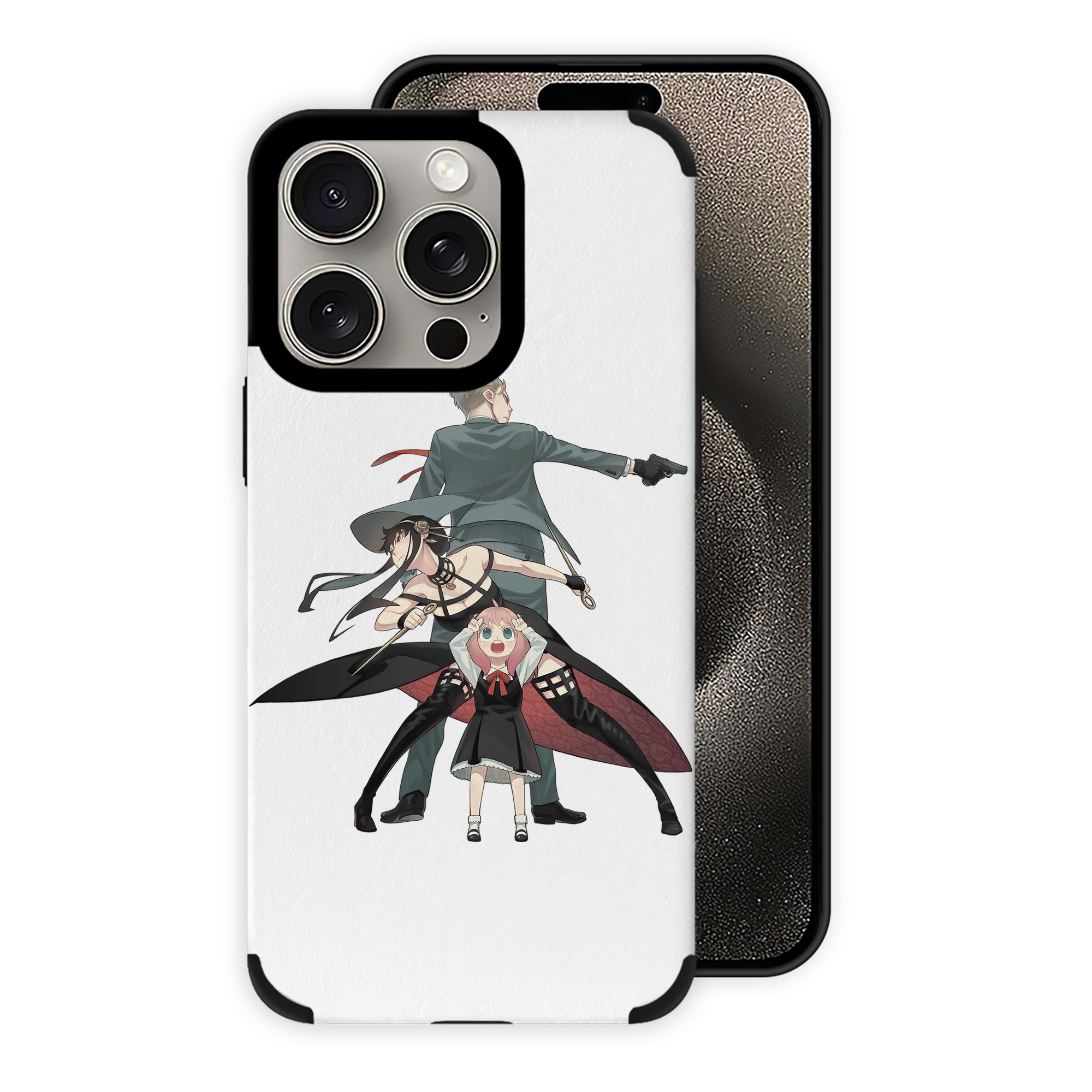 （画像用） SPY×FAMILY间谍家家酒 【iPhone15ProMax対応】 PUレザー スマホケース 耐衝撃＆黄変防止