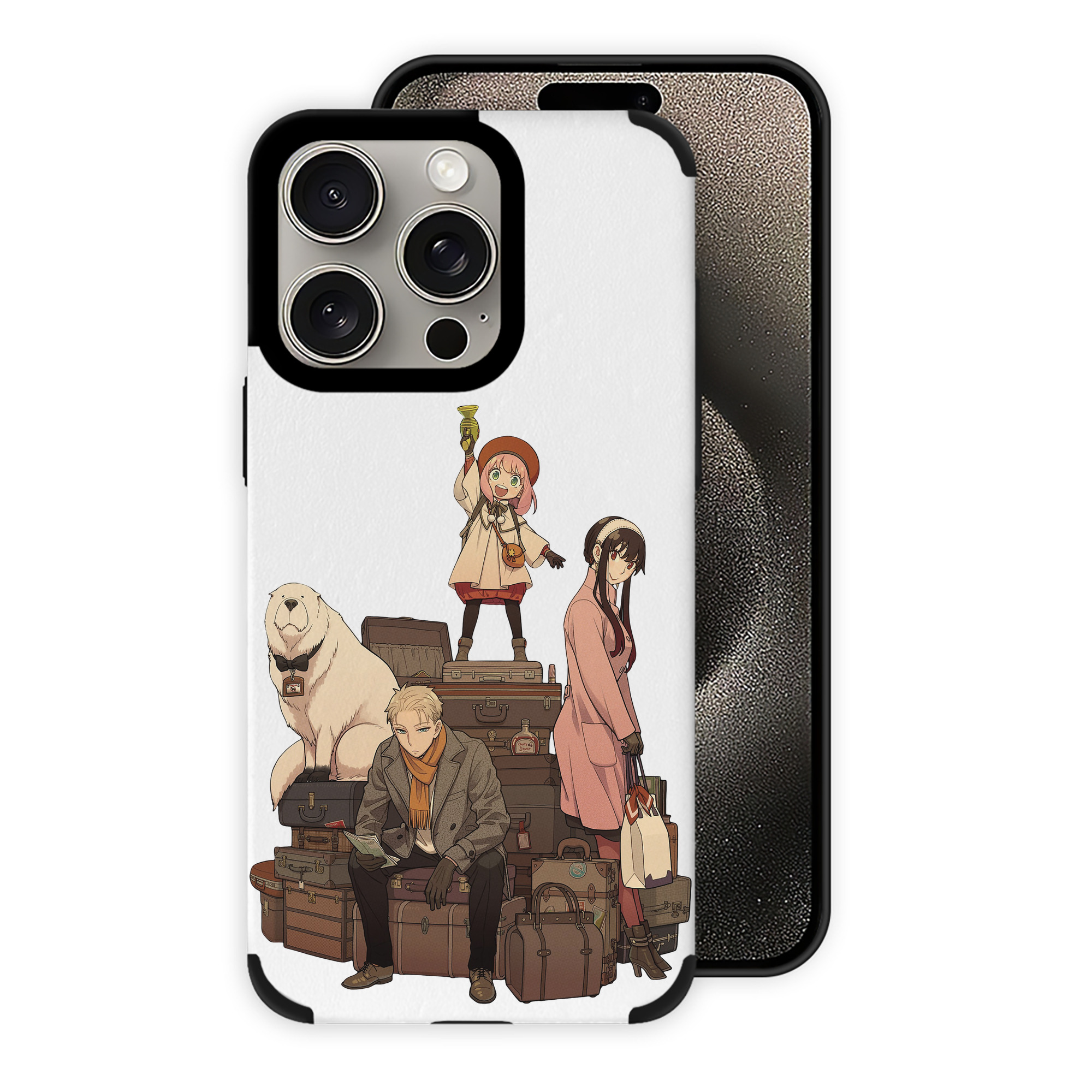（画像用） SPY×FAMILY间谍家家酒 【iPhone15ProMax対応】 PUレザー スマホケース 耐衝撃＆黄変防止