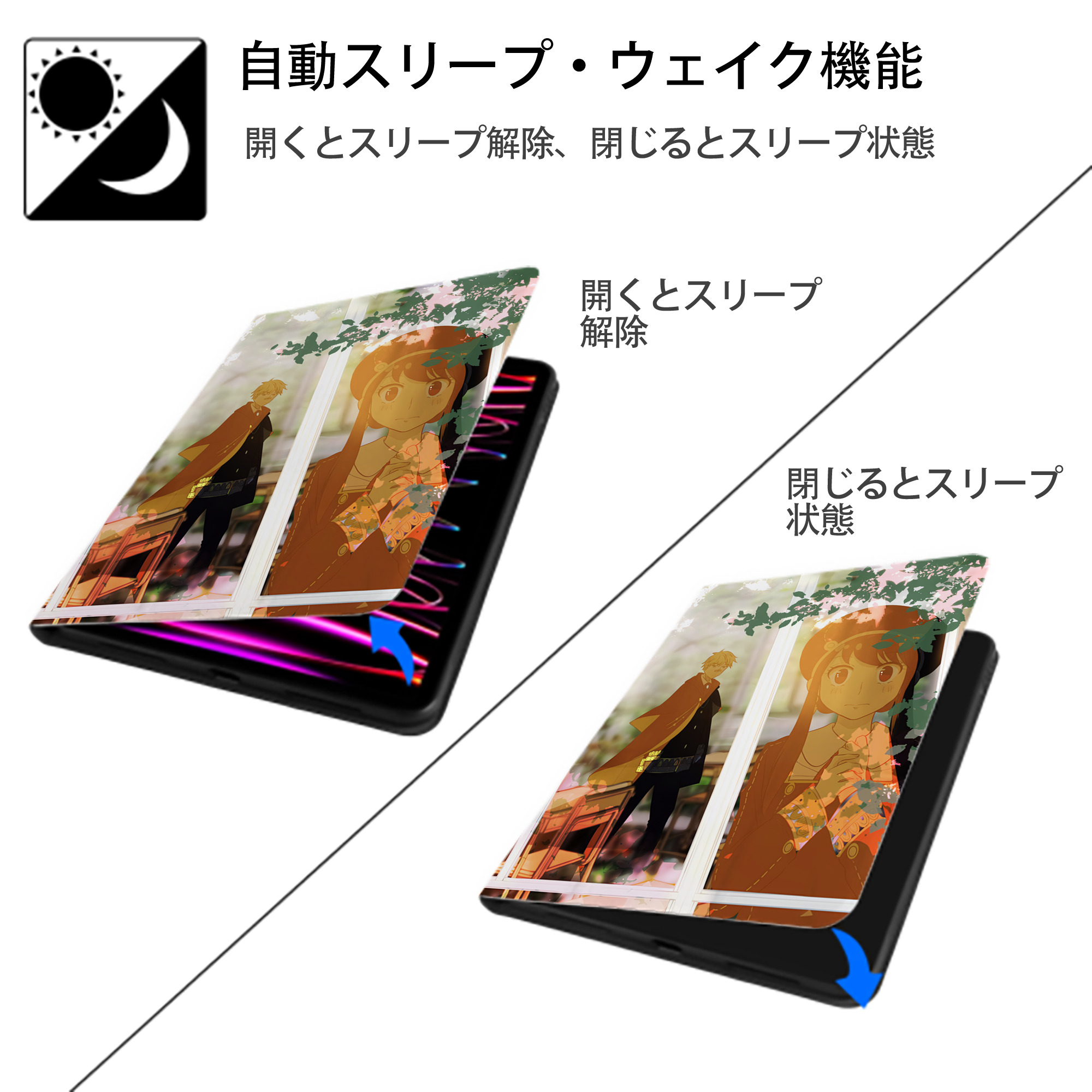 SPY×FAMILY间谍家家酒 IPad ケース ペン収納付き 三つ折りスタンド PUレザー×シリコン 対応機種9.5/10.5/10.9インチ