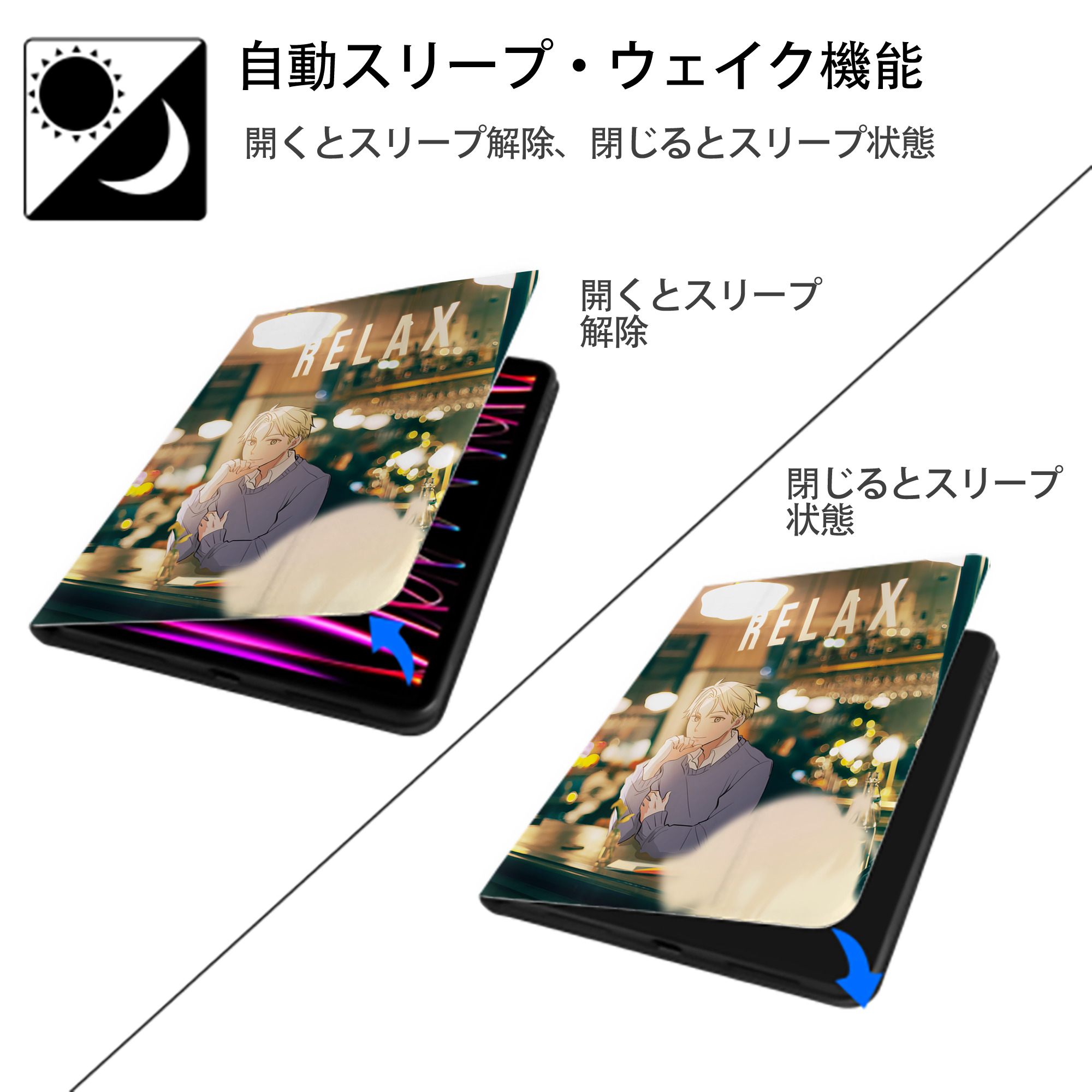 SPY×FAMILY间谍家家酒 IPad ケース ペン収納付き 三つ折りスタンド PUレザー×シリコン 対応機種9.5/10.5/10.9インチ