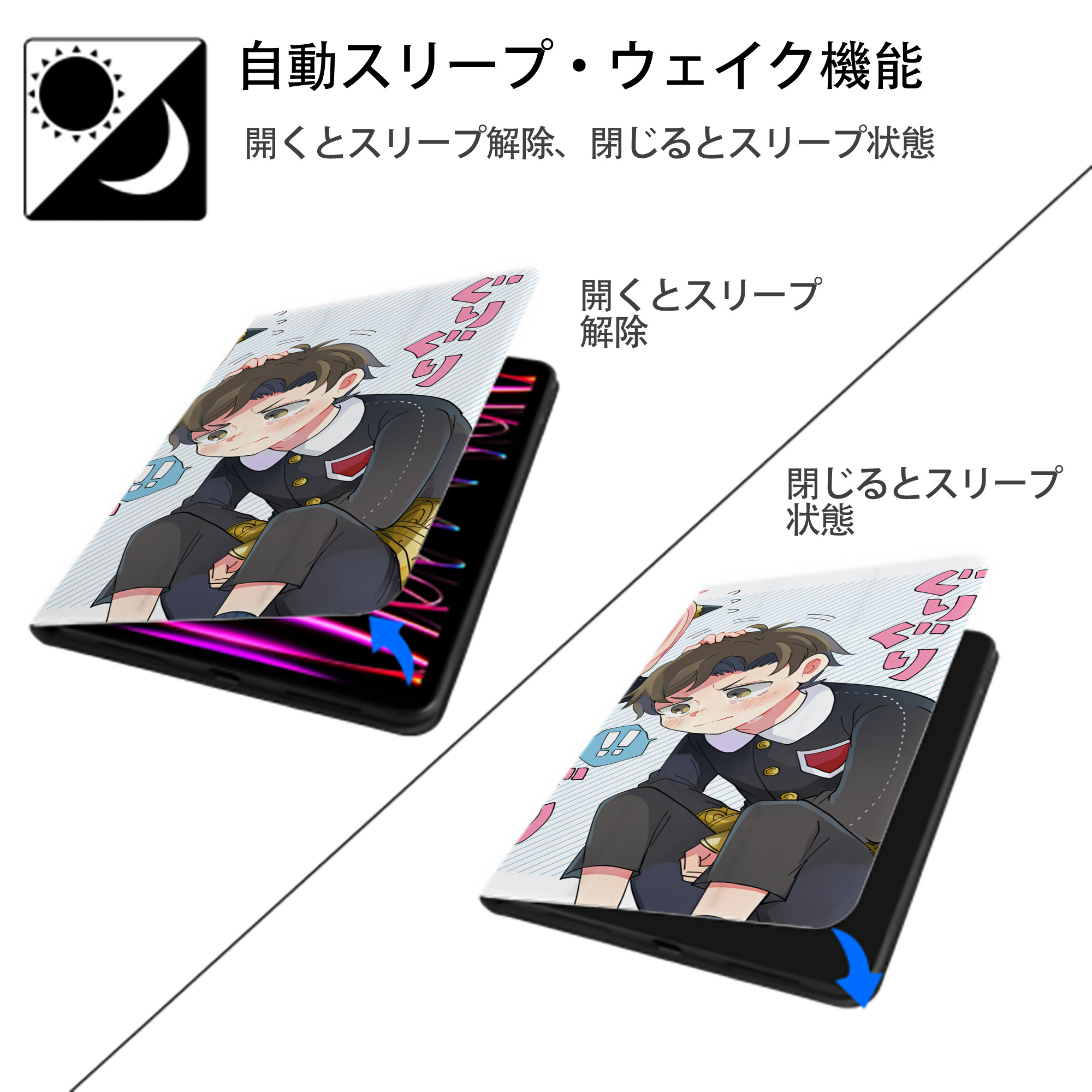 SPY×FAMILY间谍家家酒 IPad ケース ブック型 PUレザー TPU 耐衝撃 軽量 薄型 ペン収納なし 全面保護 IPad 各モデル対応
