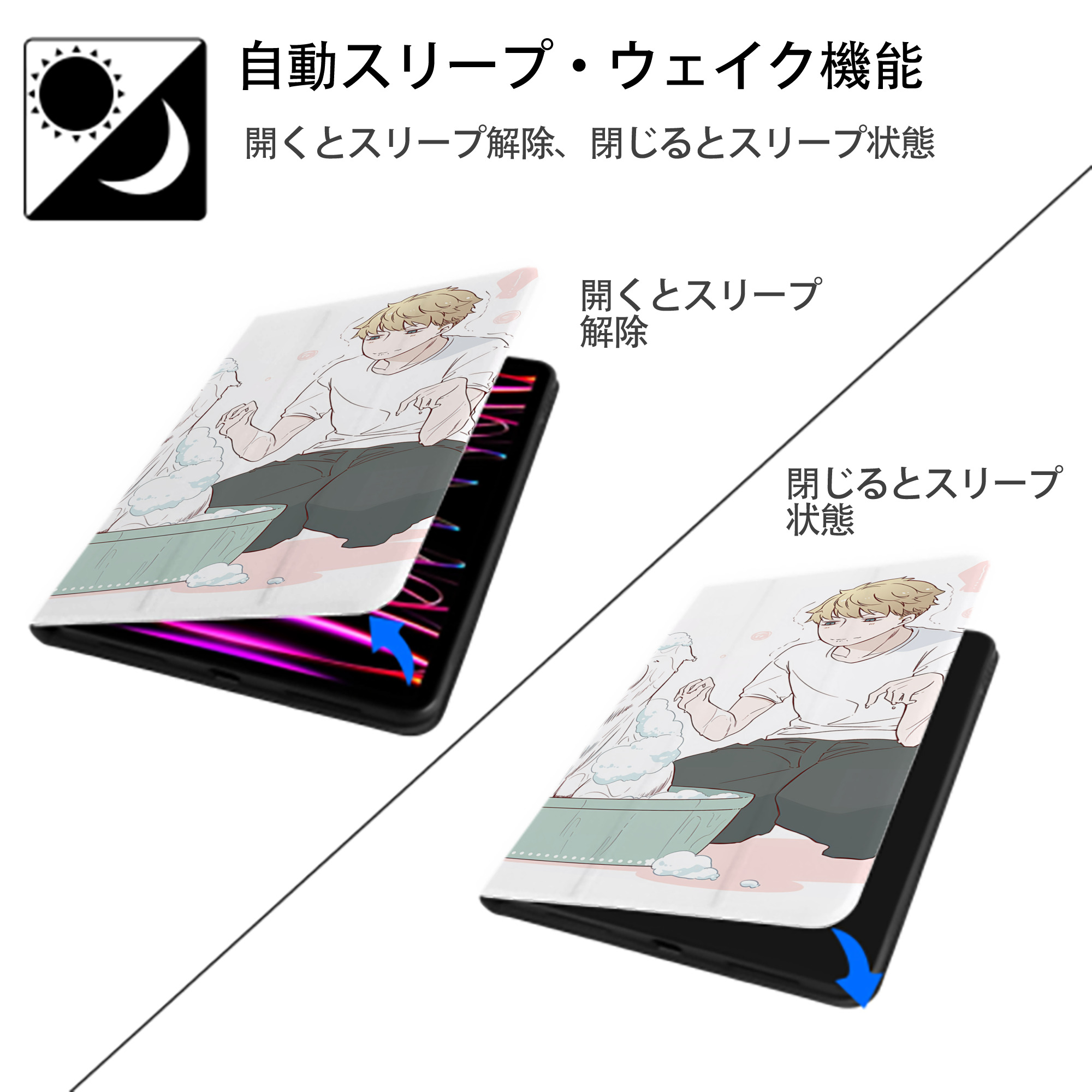 SPY×FAMILY间谍家家酒 IPad ケース ブック型 PUレザー TPU 耐衝撃 軽量 薄型 ペン収納なし 全面保護 IPad 各モデル対応