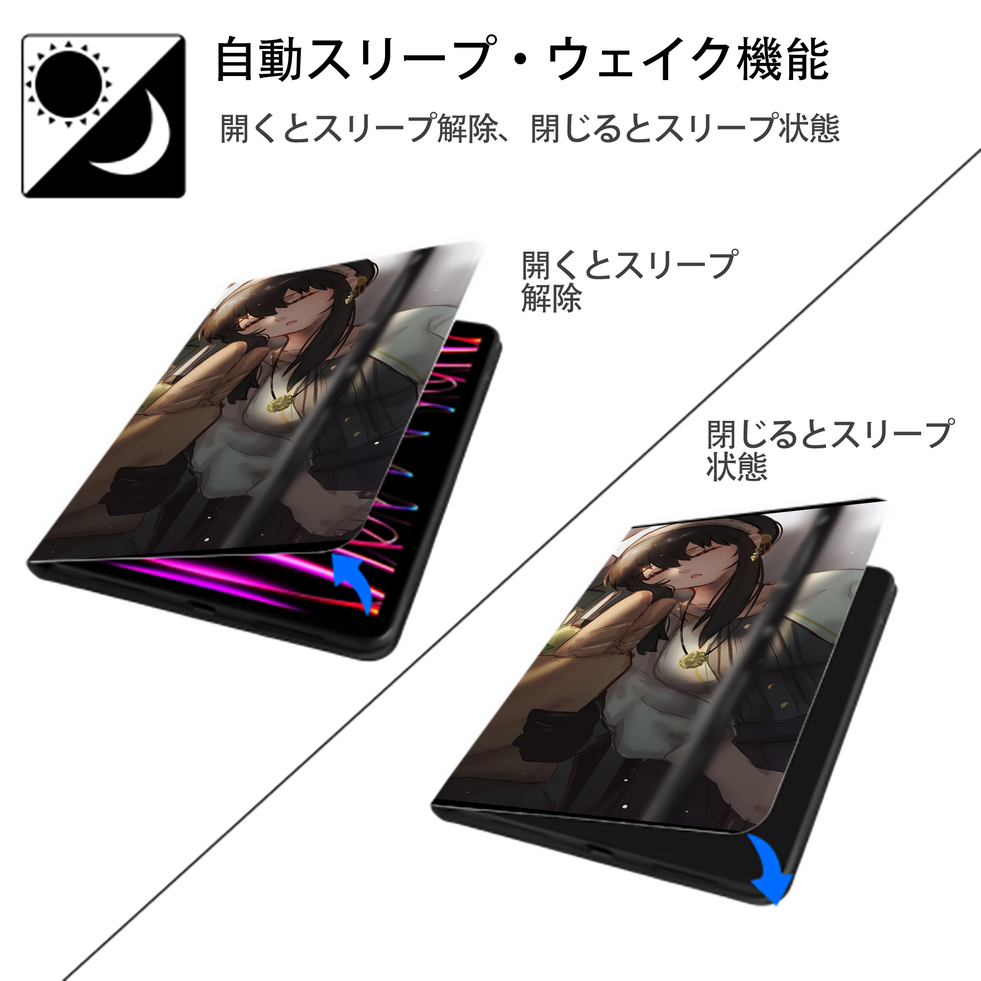 SPY×FAMILY间谍家家酒 IPad ケース ブック型 PUレザー TPU 耐衝撃 軽量 薄型 ペン収納なし 全面保護 IPad 各モデル対応