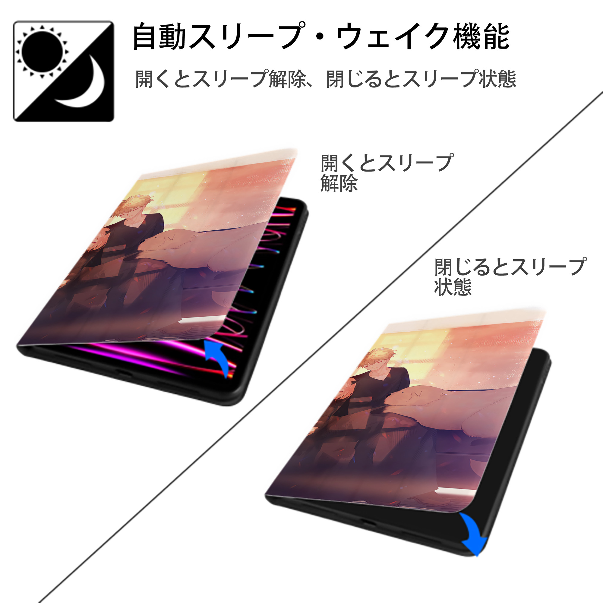 SPY×FAMILY间谍家家酒 IPad ケース ブック型 PUレザー TPU 耐衝撃 軽量 薄型 ペン収納なし 全面保護 IPad 各モデル対応
