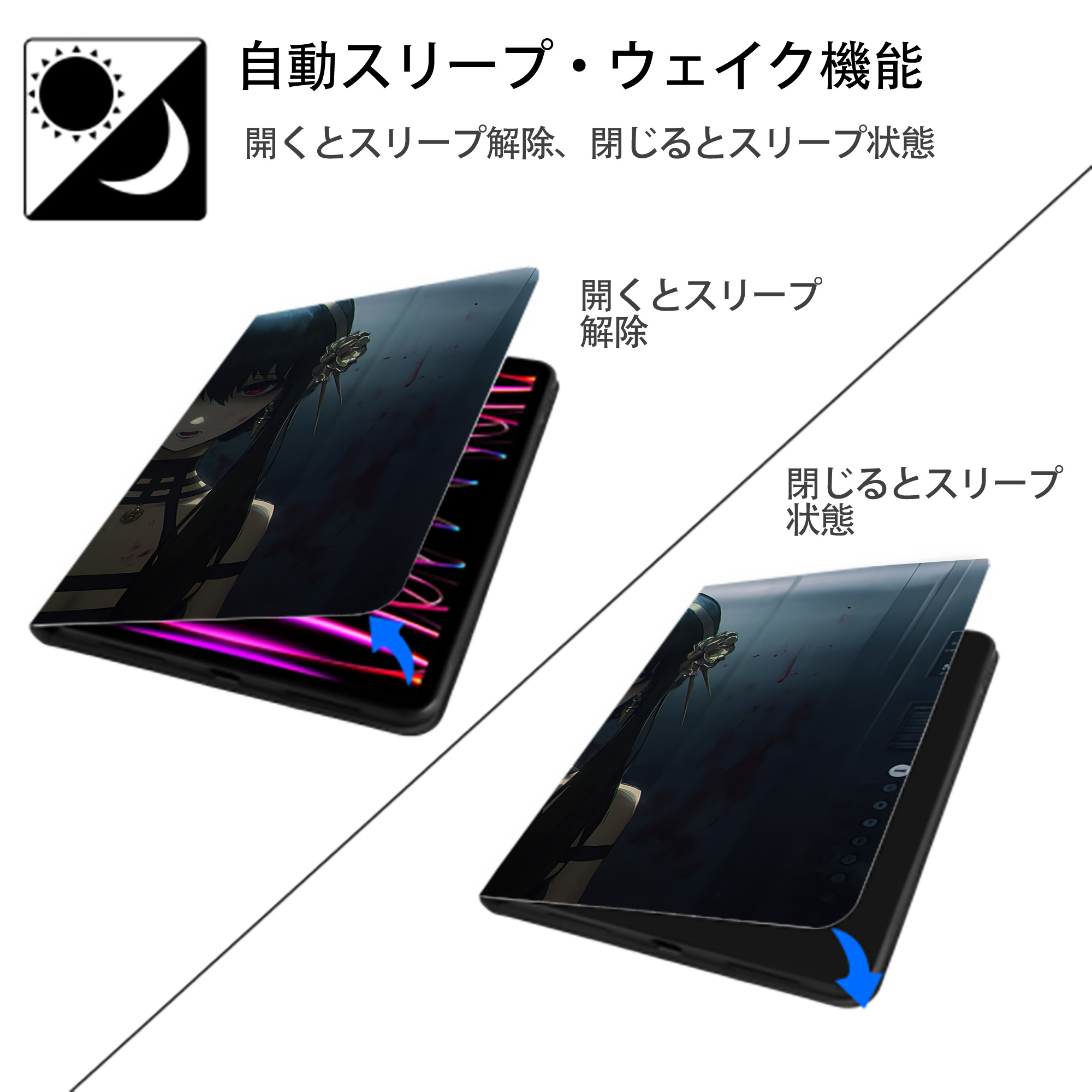 SPY×FAMILY间谍家家酒 IPadケース ペンホルダー付き ブックスタイルデザイン