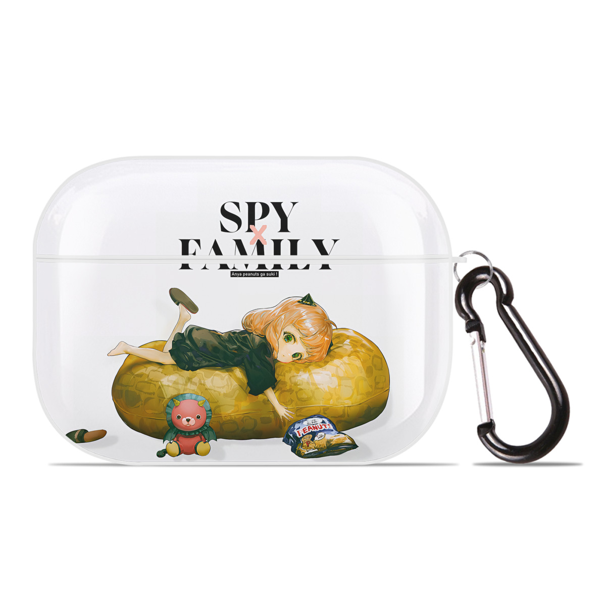 （画像用） SPY×FAMILY间谍家家酒 【AirPods Pro用】ハードシェル保護ケース 耐衝撃・防指紋・カラビナ付き商品仕様