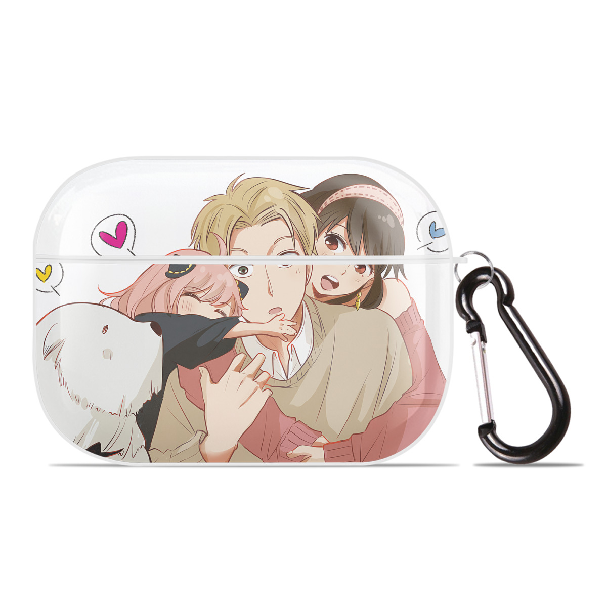 （画像用） SPY×FAMILY间谍家家酒 【AirPods Pro用】ハードシェル保護ケース 耐衝撃・防指紋・カラビナ付き商品仕様