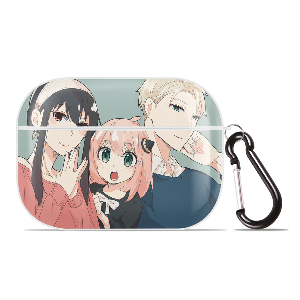 （画像用） SPY×FAMILY间谍家家酒 【AirPods Pro用】ハードシェル保護ケース 耐衝撃・防指紋・カラビナ付き商品仕様