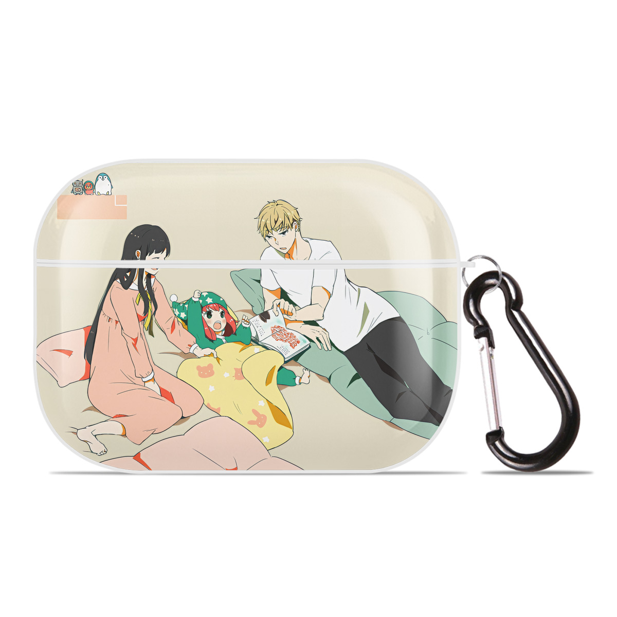（画像用） SPY×FAMILY间谍家家酒 【AirPods Pro用】ハードシェル保護ケース 耐衝撃・防指紋・カラビナ付き商品仕様