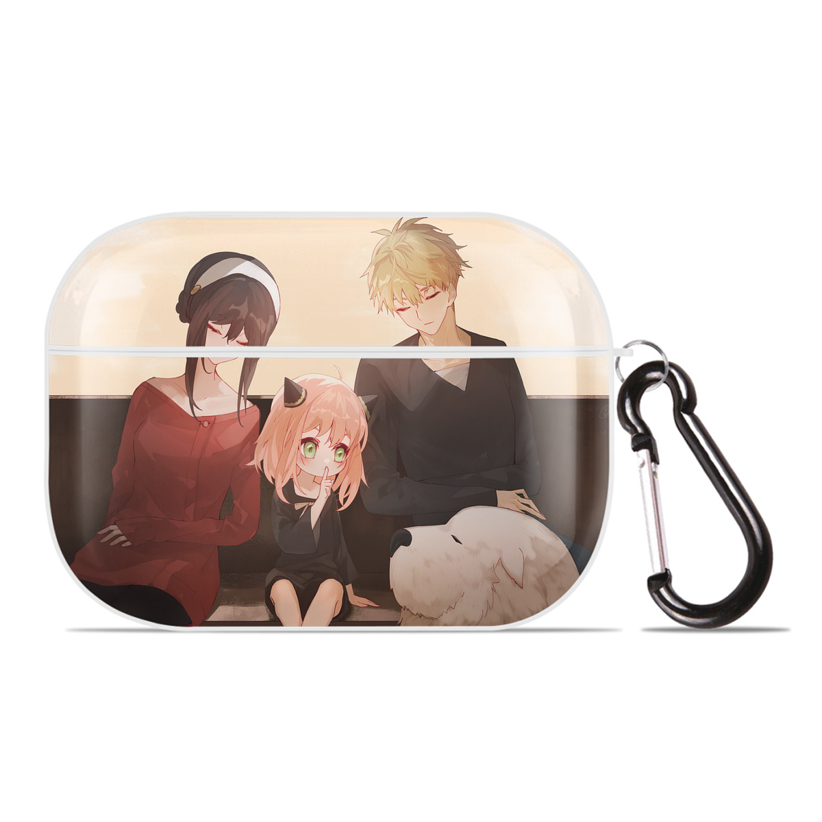（画像用） SPY×FAMILY间谍家家酒 【AirPods Pro用】ハードシェル保護ケース 耐衝撃・防指紋・カラビナ付き商品仕様