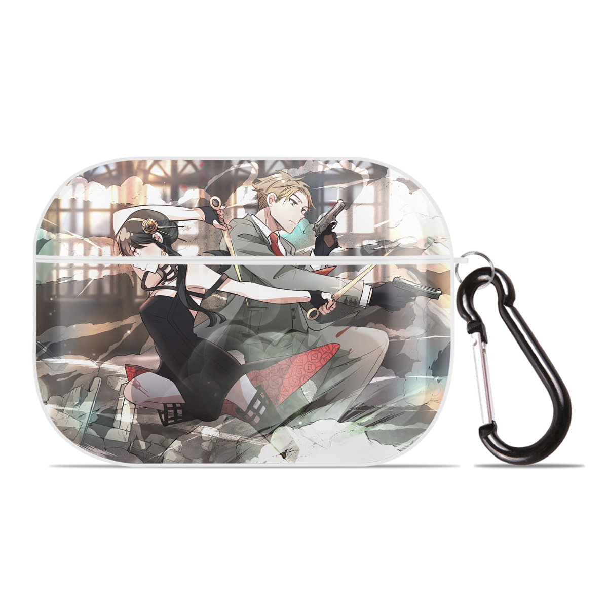 （画像用） SPY×FAMILY间谍家家酒 【AirPods Pro用】ハードシェル保護ケース 耐衝撃・防指紋・カラビナ付き商品仕様