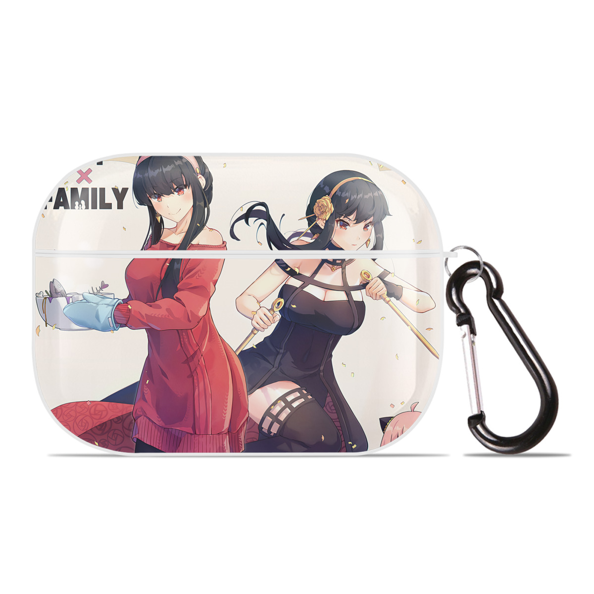 （画像用） SPY×FAMILY间谍家家酒 【AirPods Pro用】ハードシェル保護ケース 耐衝撃・防指紋・カラビナ付き商品仕様