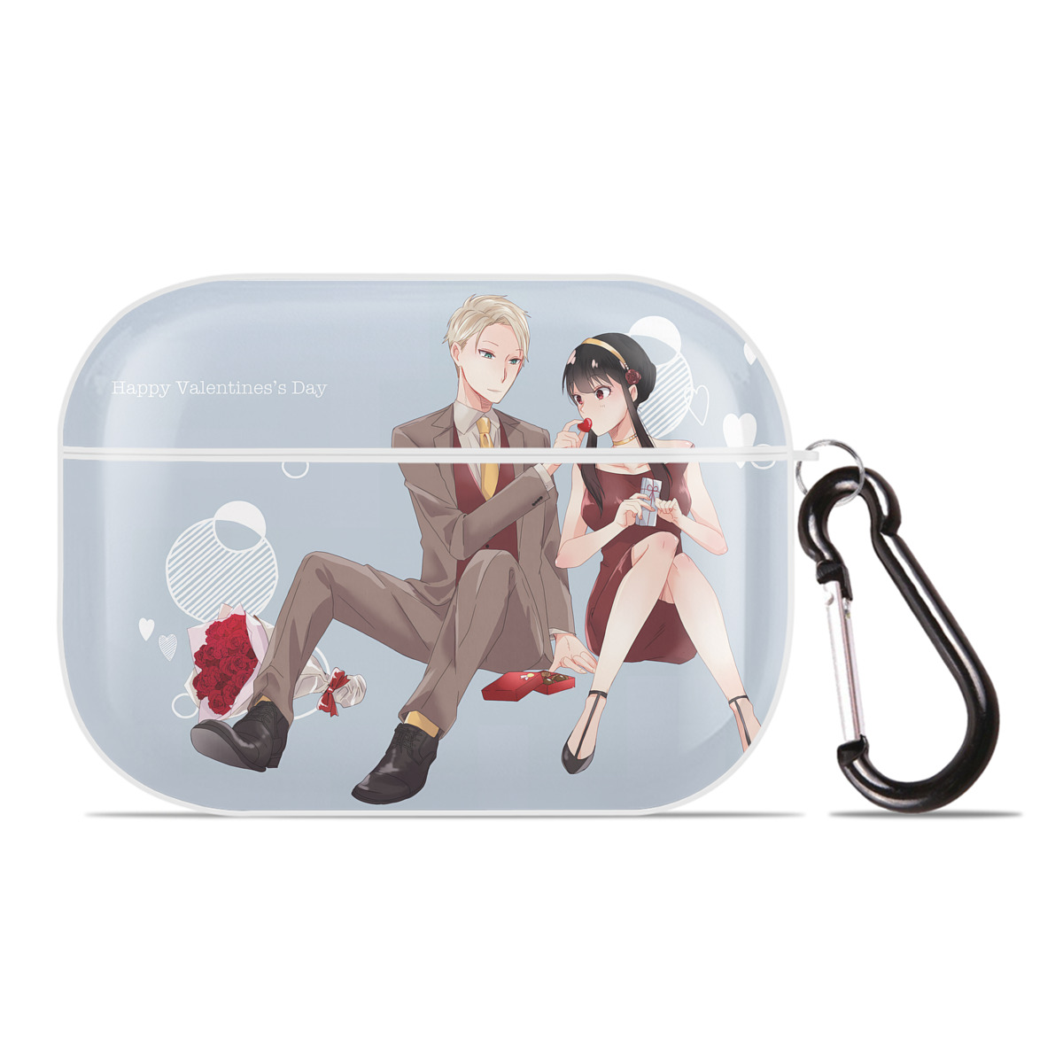 （画像用） SPY×FAMILY间谍家家酒 【AirPods Pro用】ハードシェル保護ケース 耐衝撃・防指紋・カラビナ付き商品仕様