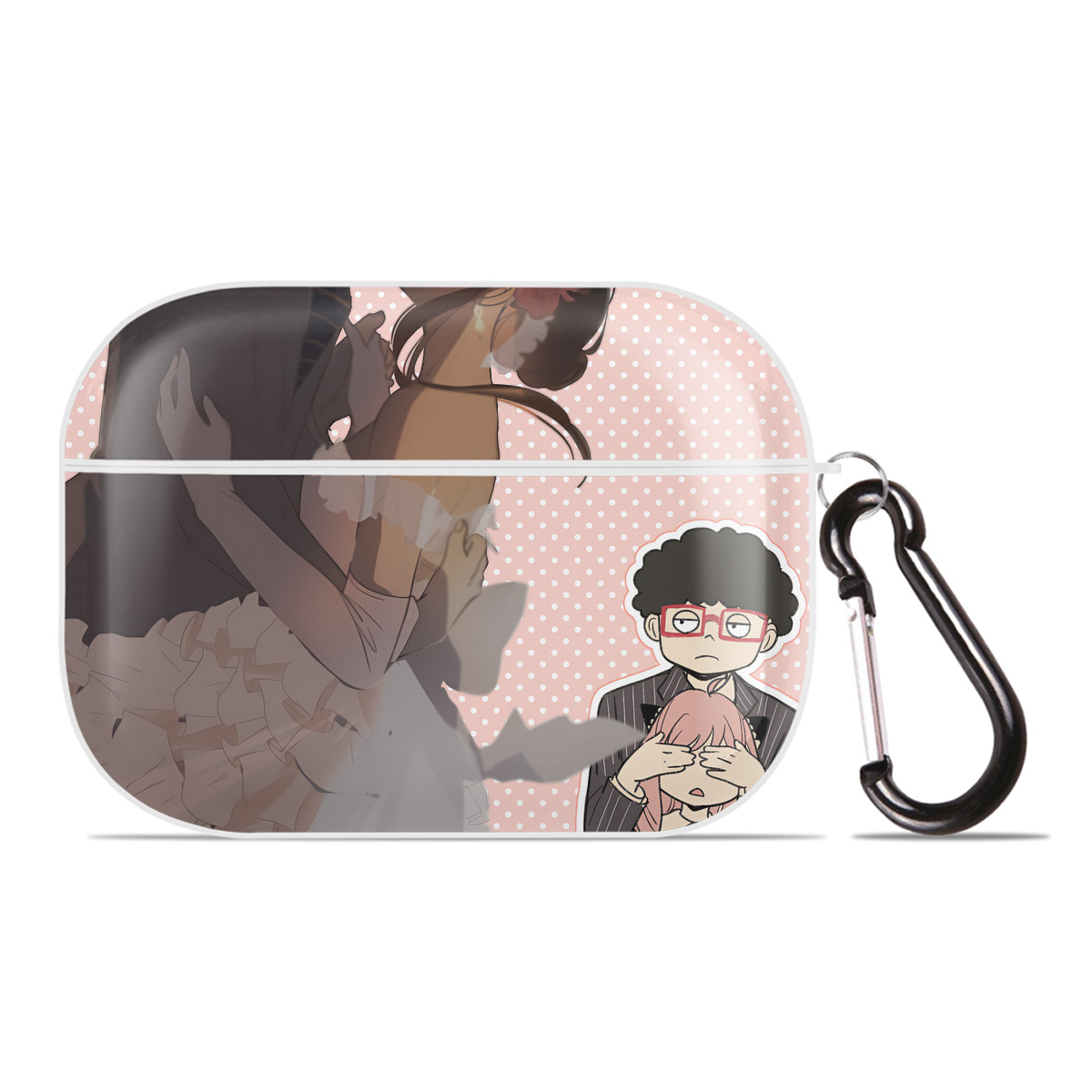 （画像用） SPY×FAMILY间谍家家酒 【AirPods Pro用】ハードシェル保護ケース 耐衝撃・防指紋・カラビナ付き商品仕様