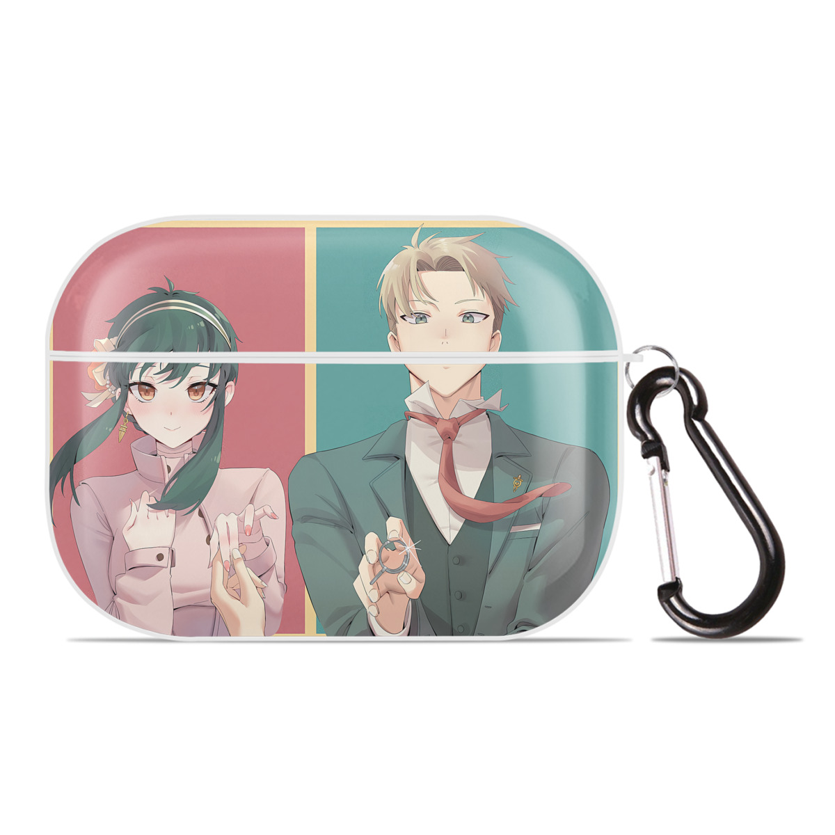 （画像用） SPY×FAMILY间谍家家酒 【AirPods Pro用】ハードシェル保護ケース 耐衝撃・防指紋・カラビナ付き商品仕様