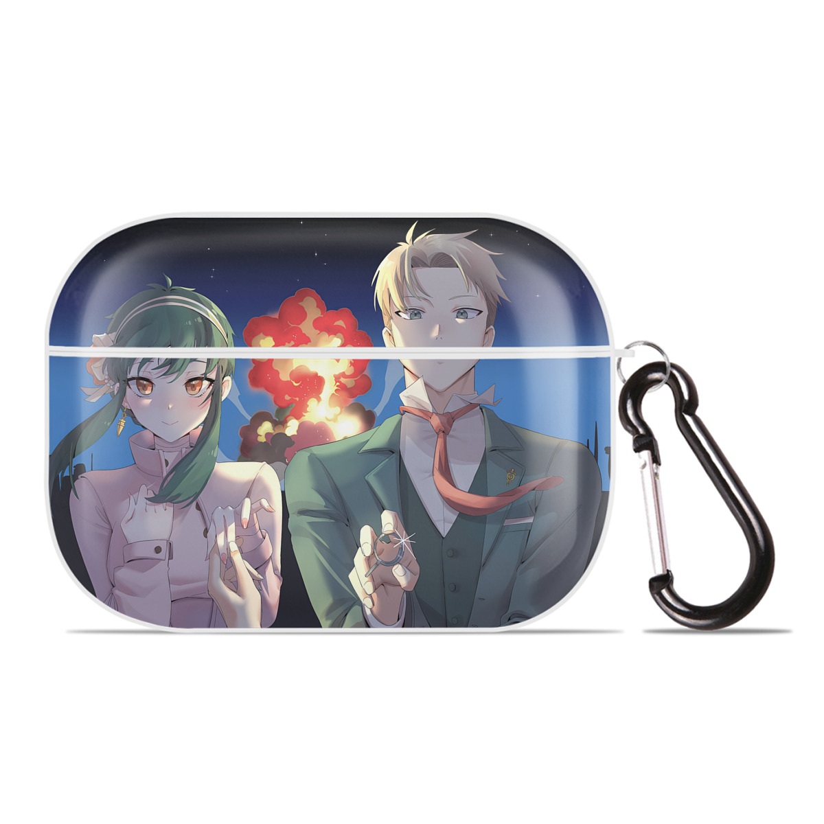 （画像用） SPY×FAMILY间谍家家酒 【AirPods Pro用】ハードシェル保護ケース 耐衝撃・防指紋・カラビナ付き商品仕様