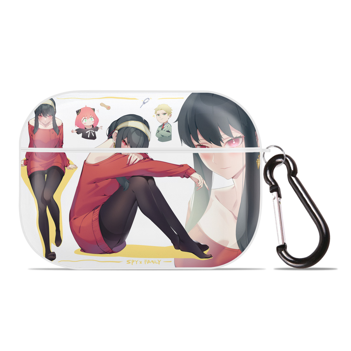 （画像用） SPY×FAMILY间谍家家酒 【AirPods Pro用】ハードシェル保護ケース 耐衝撃・防指紋・カラビナ付き商品仕様