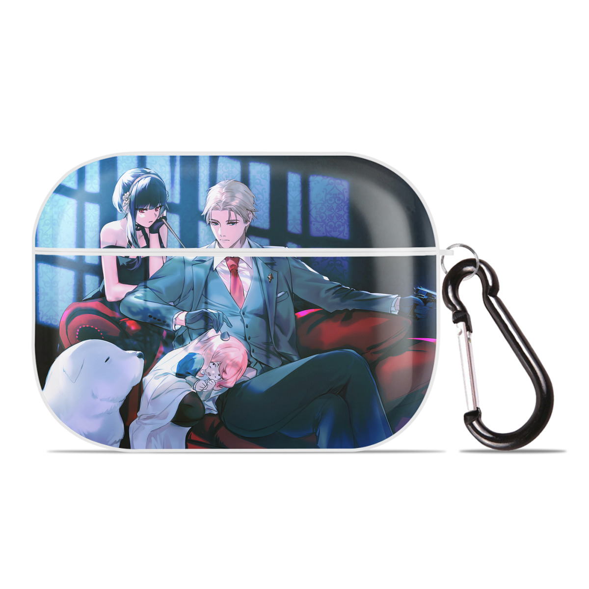 （画像用） SPY×FAMILY间谍家家酒 【AirPods Pro用】ハードシェル保護ケース 耐衝撃・防指紋・カラビナ付き商品仕様