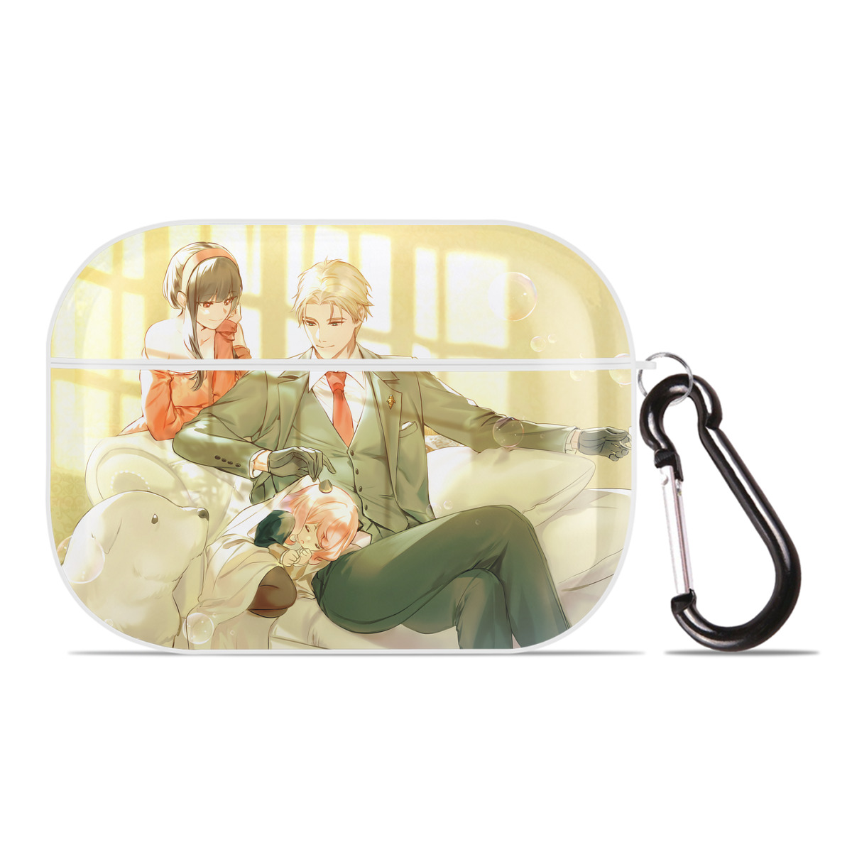 （画像用） SPY×FAMILY间谍家家酒 【AirPods Pro用】ハードシェル保護ケース 耐衝撃・防指紋・カラビナ付き商品仕様