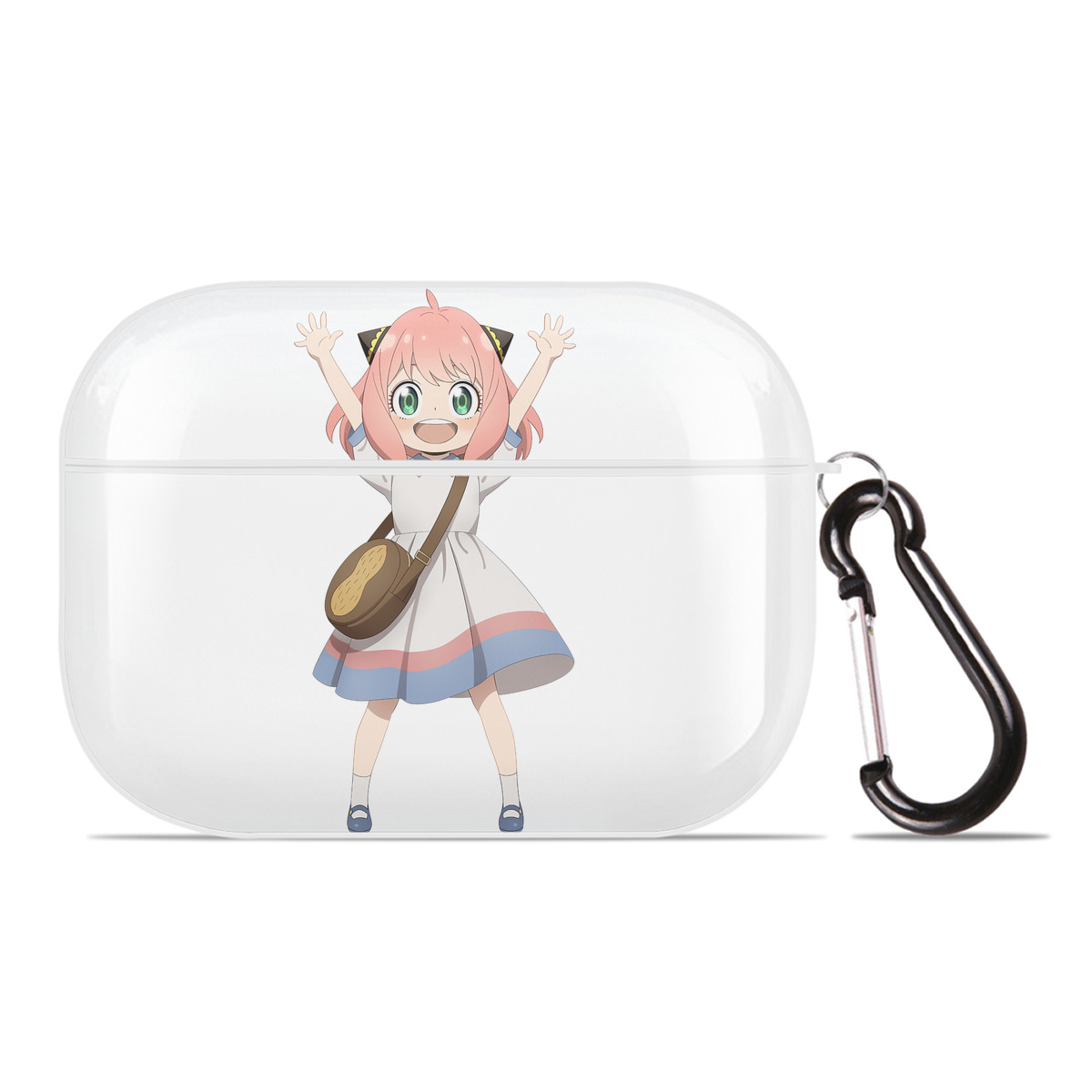 （画像用） SPY×FAMILY间谍家家酒 【AirPods Pro用】ハードシェル保護ケース 耐衝撃・防指紋・カラビナ付き商品仕様