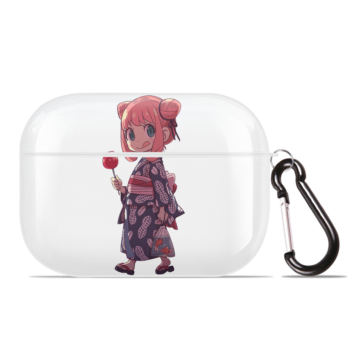 （画像用） SPY×FAMILY间谍家家酒 【AirPods Pro用】ハードシェル保護ケース 耐衝撃・防指紋・カラビナ付き商品仕様