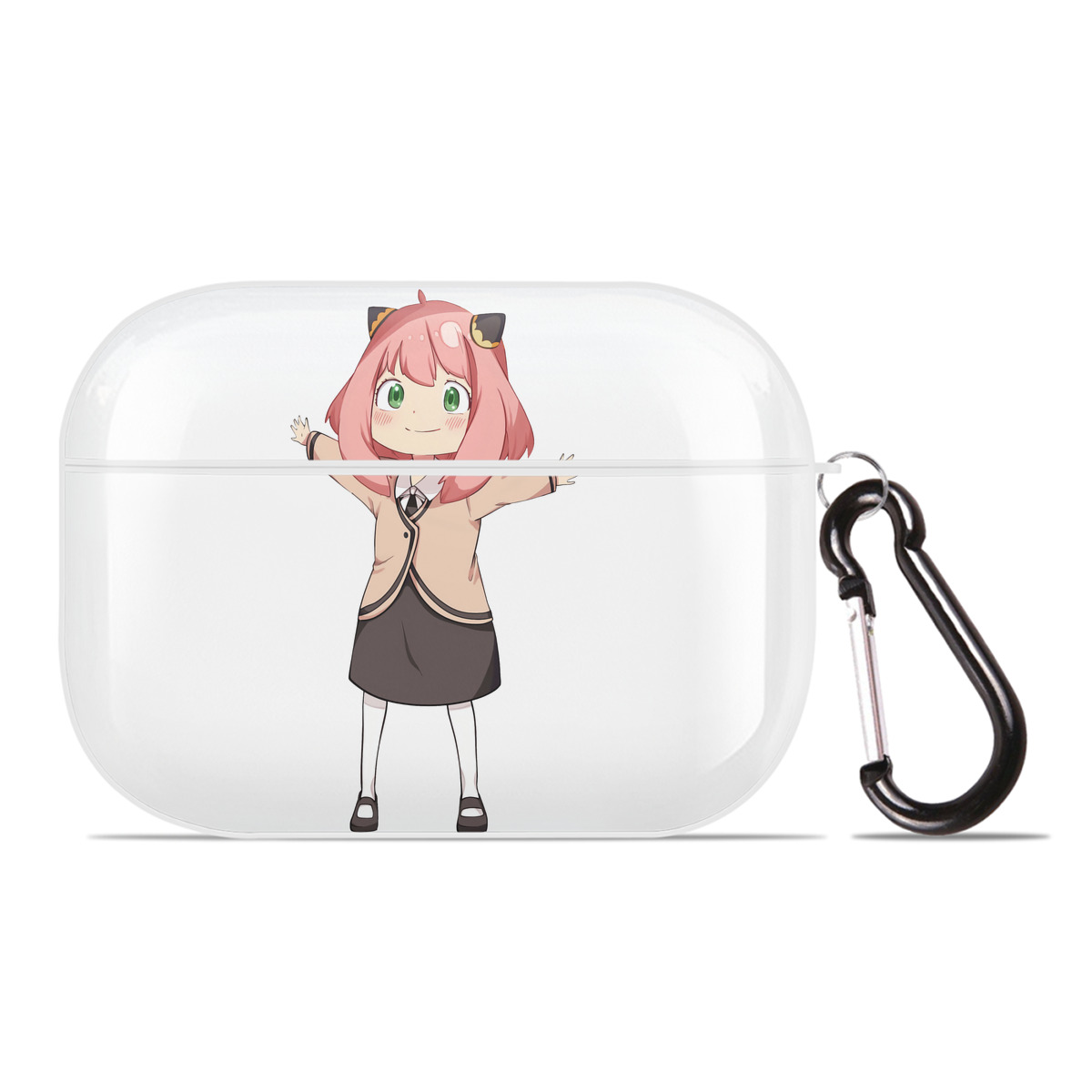 （画像用） SPY×FAMILY间谍家家酒 【AirPods Pro用】ハードシェル保護ケース 耐衝撃・防指紋・カラビナ付き商品仕様