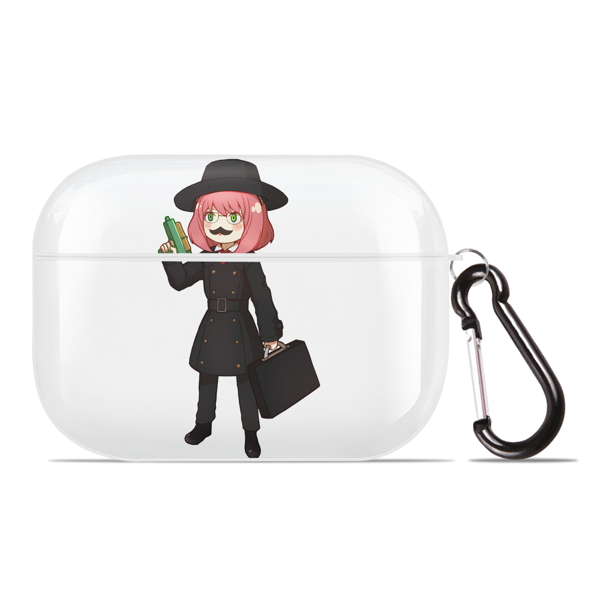 （画像用） SPY×FAMILY间谍家家酒 【AirPods Pro用】ハードシェル保護ケース 耐衝撃・防指紋・カラビナ付き商品仕様