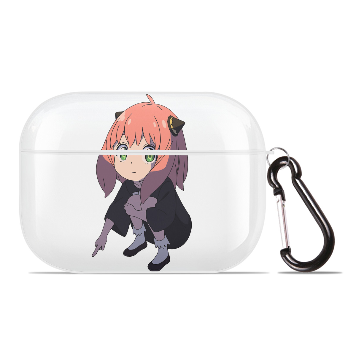 （画像用） SPY×FAMILY间谍家家酒 【AirPods Pro用】ハードシェル保護ケース 耐衝撃・防指紋・カラビナ付き商品仕様