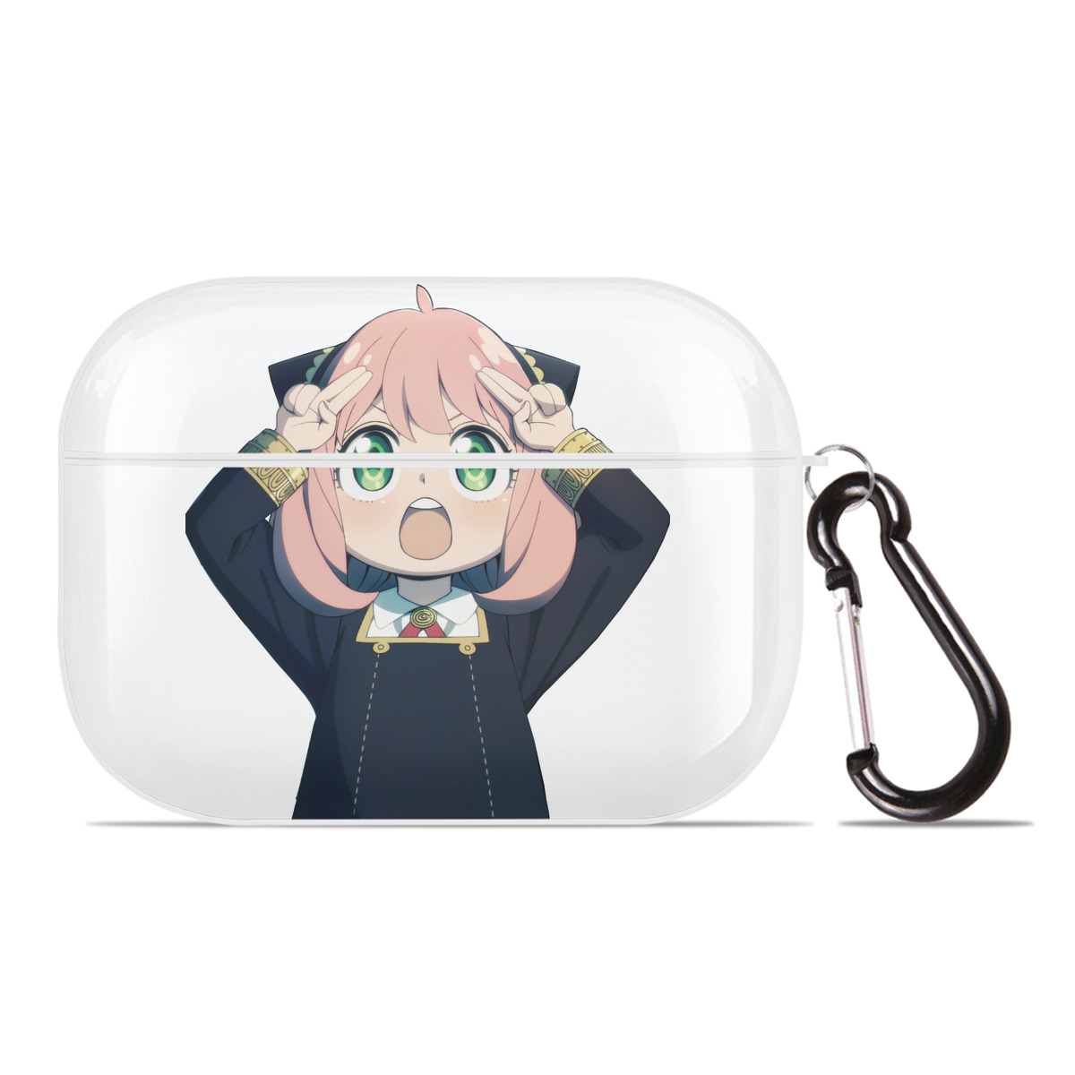 （画像用） SPY×FAMILY间谍家家酒 【AirPods Pro用】ハードシェル保護ケース 耐衝撃・防指紋・カラビナ付き商品仕様