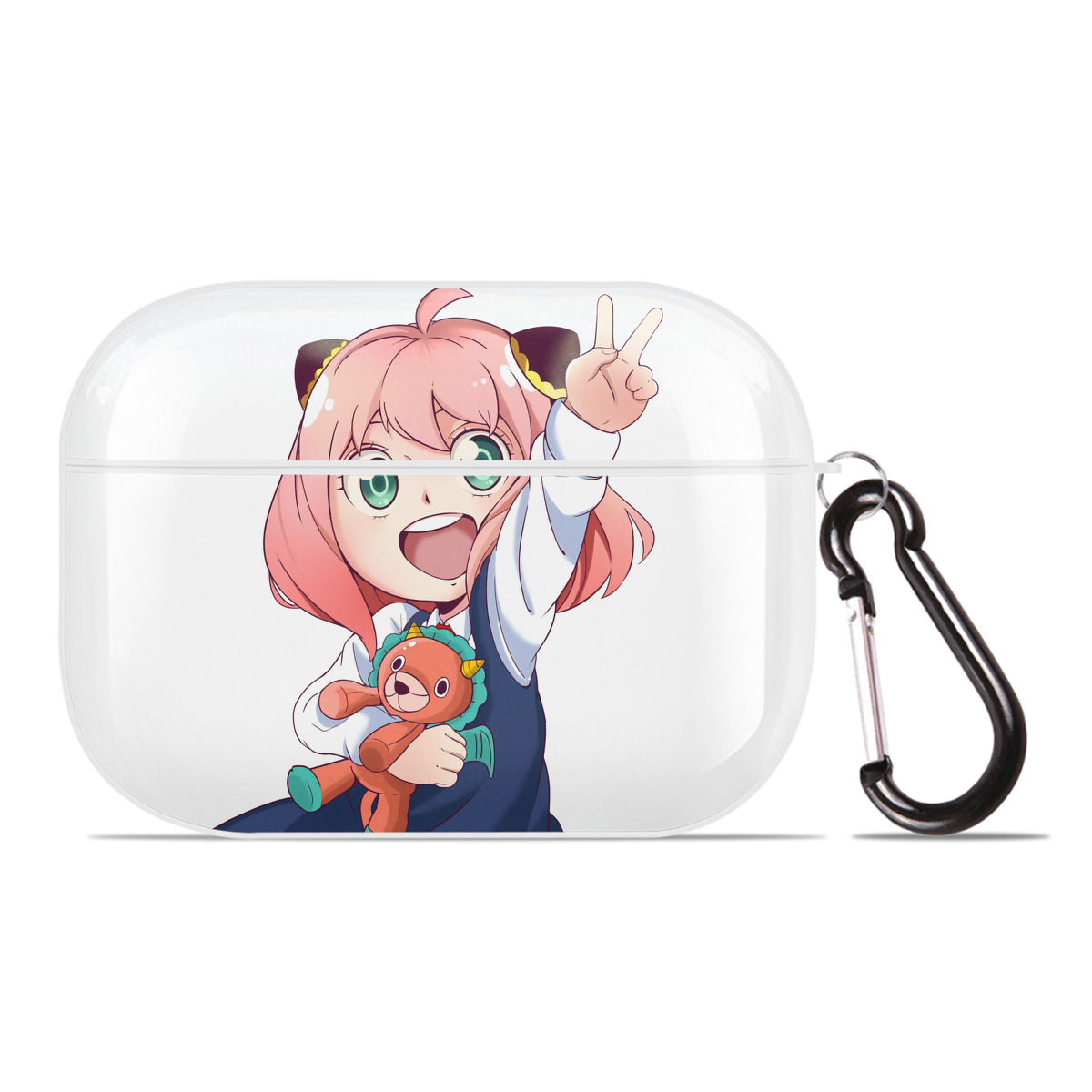 （画像用） SPY×FAMILY间谍家家酒 【AirPods Pro用】ハードシェル保護ケース 耐衝撃・防指紋・カラビナ付き商品仕様