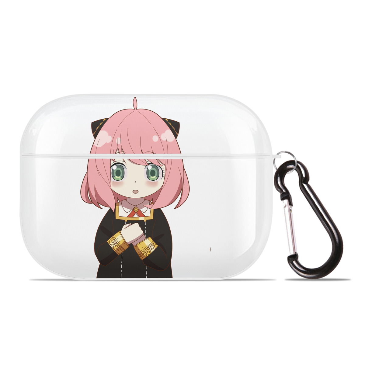 （画像用） SPY×FAMILY间谍家家酒 【AirPods Pro用】ハードシェル保護ケース 耐衝撃・防指紋・カラビナ付き商品仕様