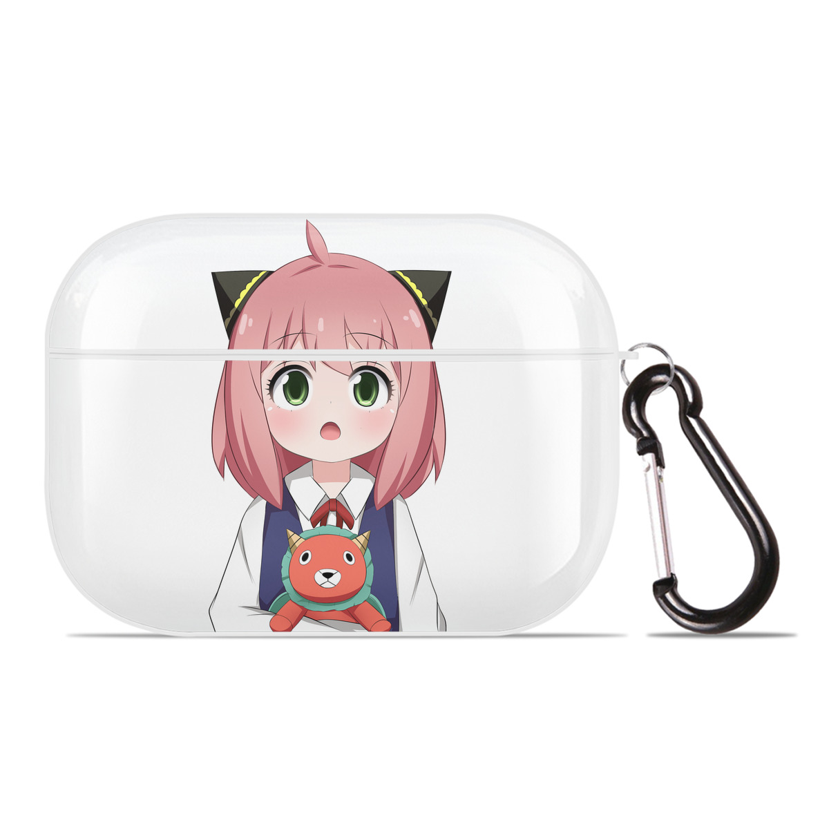 （画像用） SPY×FAMILY间谍家家酒 【AirPods Pro用】ハードシェル保護ケース 耐衝撃・防指紋・カラビナ付き商品仕様
