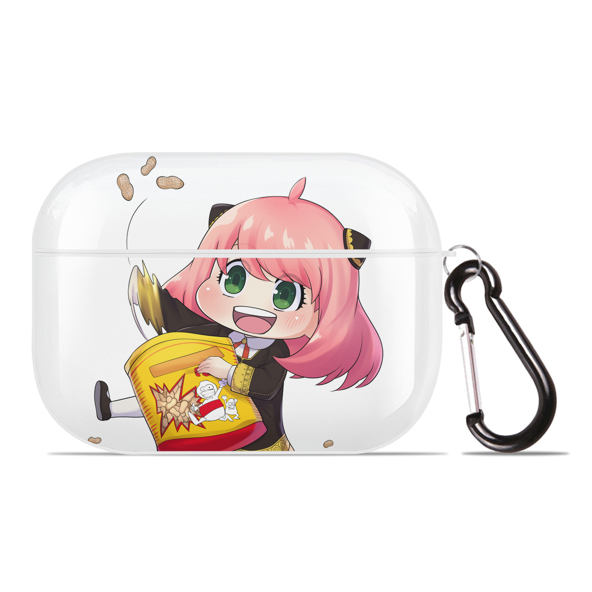 （画像用） SPY×FAMILY间谍家家酒 【AirPods Pro用】ハードシェル保護ケース 耐衝撃・防指紋・カラビナ付き商品仕様