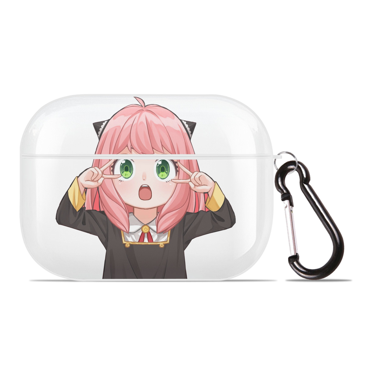 （画像用） SPY×FAMILY间谍家家酒 【AirPods Pro用】ハードシェル保護ケース 耐衝撃・防指紋・カラビナ付き商品仕様