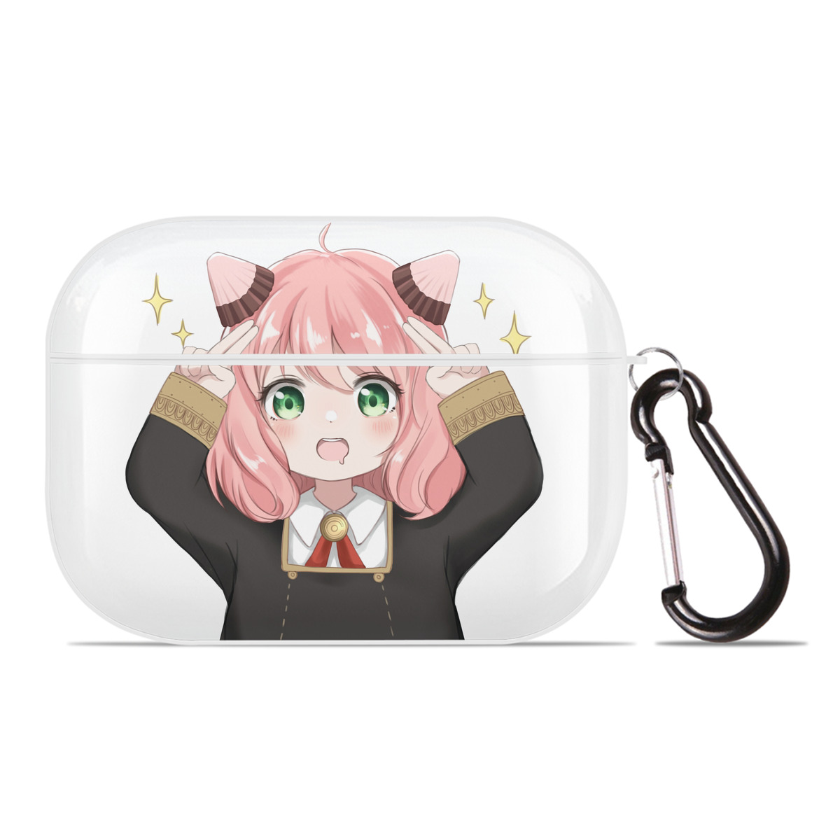 （画像用） SPY×FAMILY间谍家家酒 【AirPods Pro用】ハードシェル保護ケース 耐衝撃・防指紋・カラビナ付き商品仕様