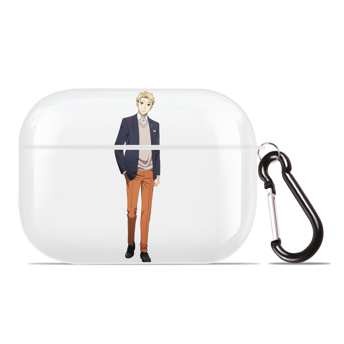 （画像用） SPY×FAMILY间谍家家酒 【AirPods Pro用】ハードシェル保護ケース 耐衝撃・防指紋・カラビナ付き商品仕様